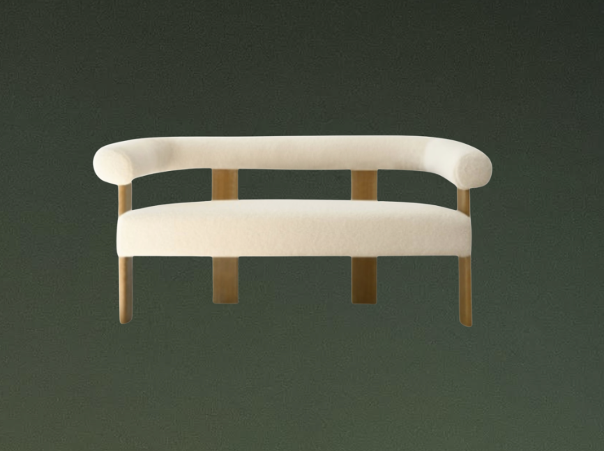 WHITE LOVE SEAT $150.00