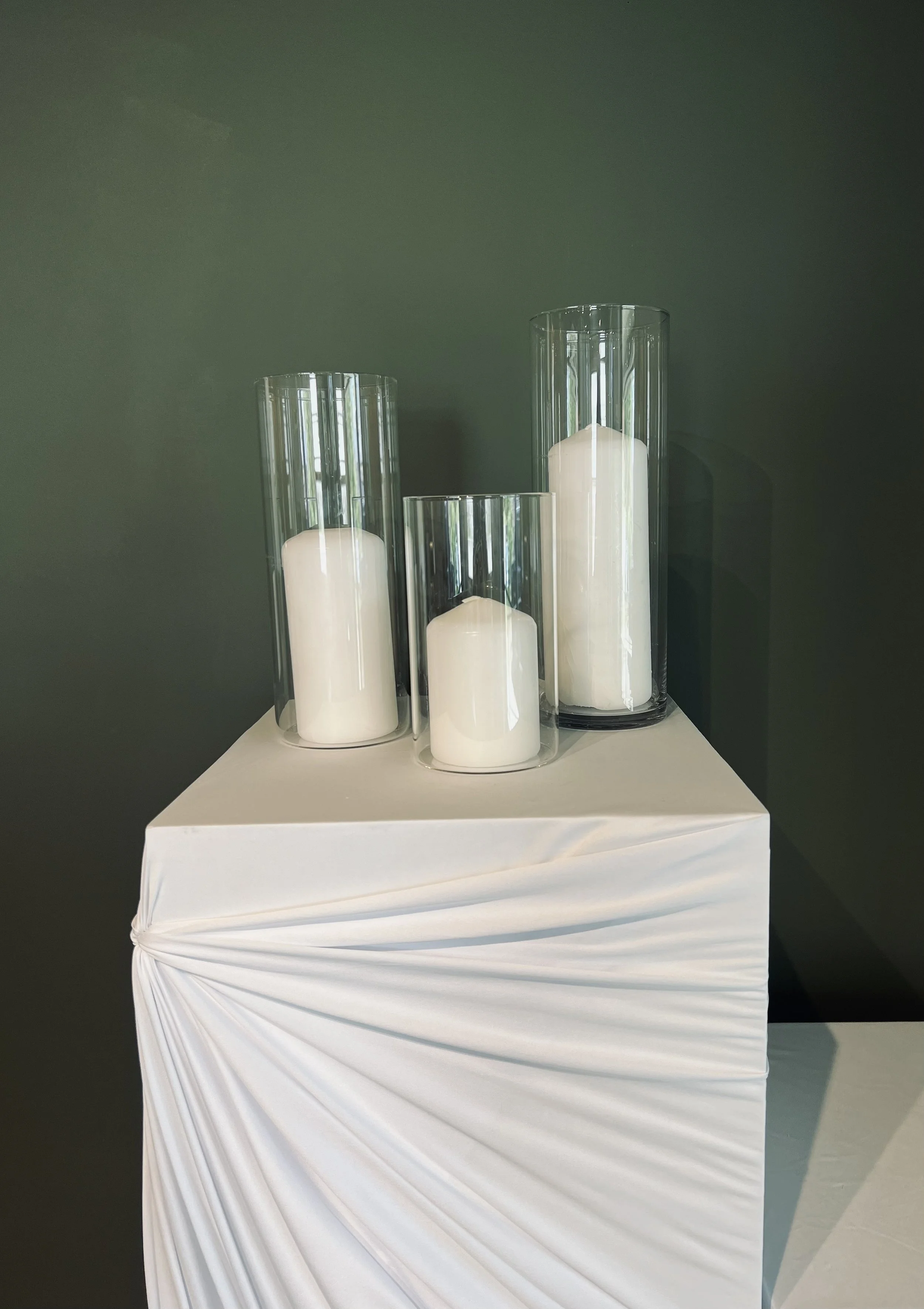 HURRICANE VASES WITH CANDLES $6.00 