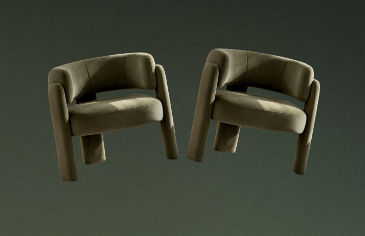 VELVET GREEN ACCENT CHAIRS $75.00