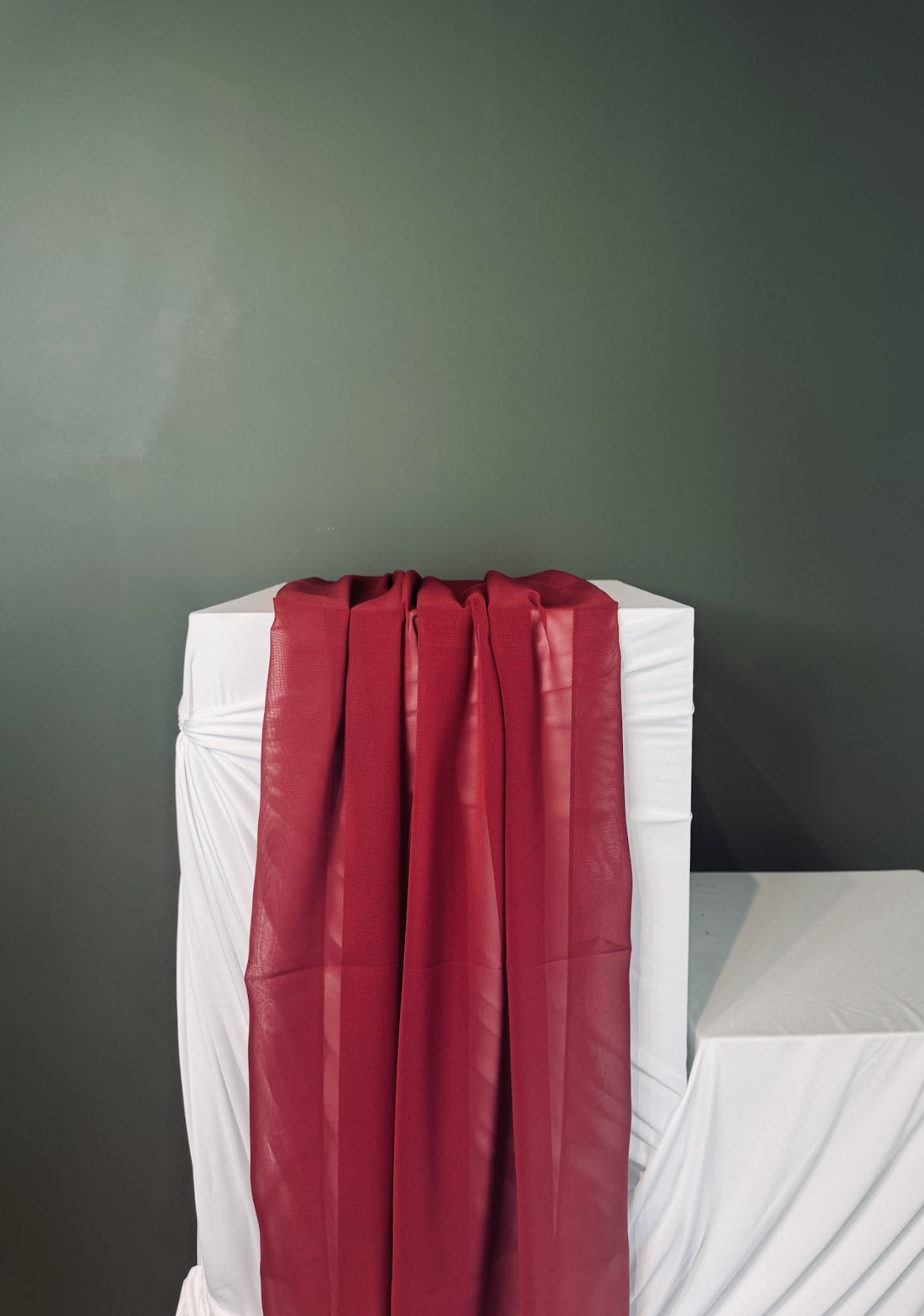 RED WINE CHIFFON TABLE RUNNER $10.00