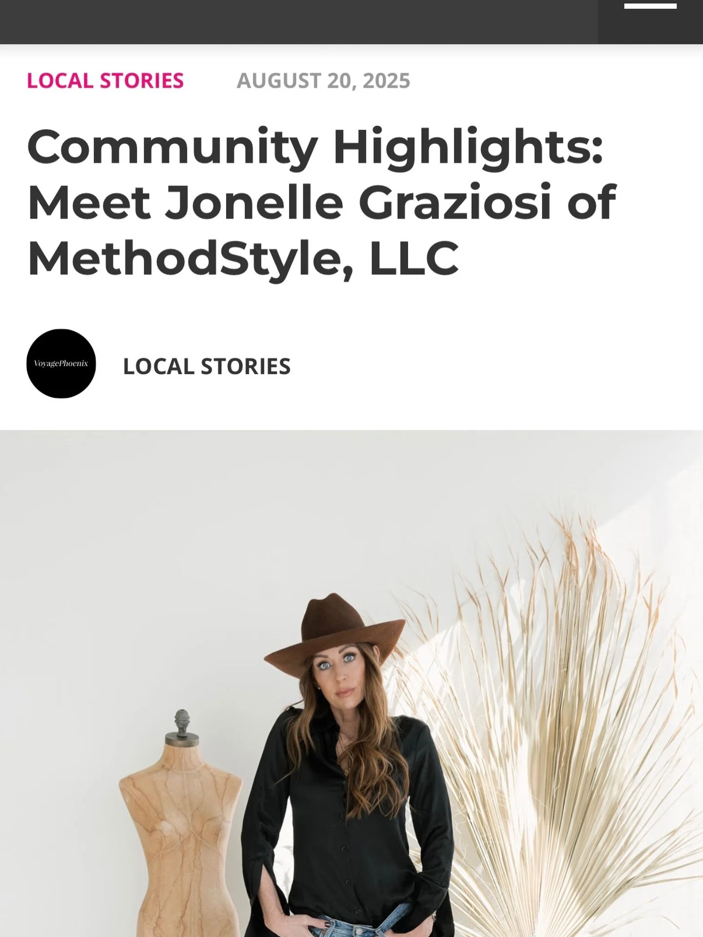 So grateful to Voyage Magazine for the feature ✨

It&rsquo;s always an honor to be recognized by a publication that highlights local businesses, creativity, and the people behind them. 

Thank you for sharing the MethodStyle story and for celebrating