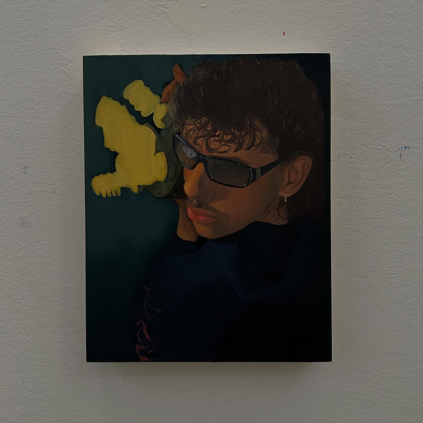 recent small study

lights, camera 
8&rdquo;x10&rdquo; 
oil on wood
2025