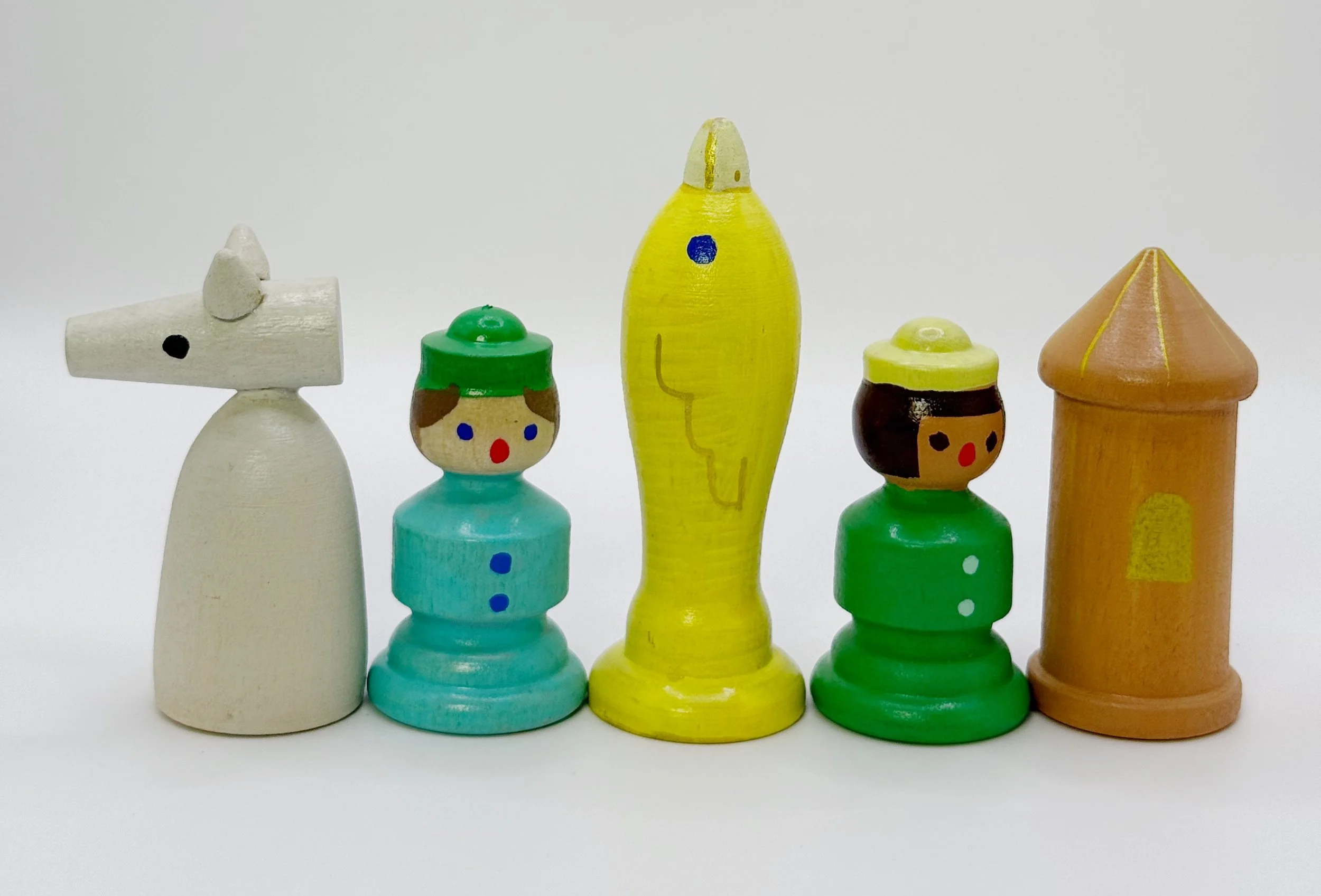 Hand Painted Wooden Toys - Lime Set