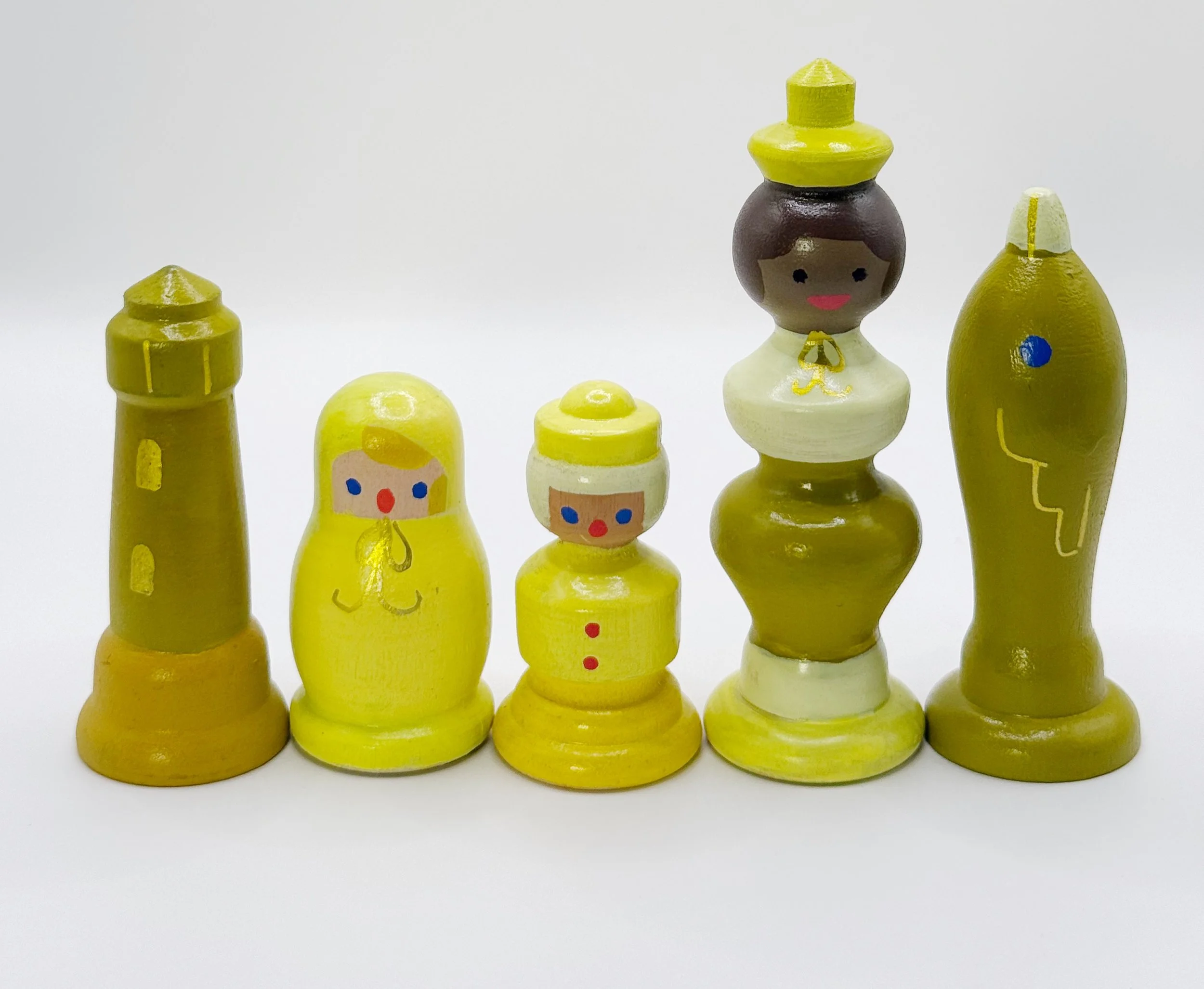 Hand Painted Wood Toys - Yellow Set