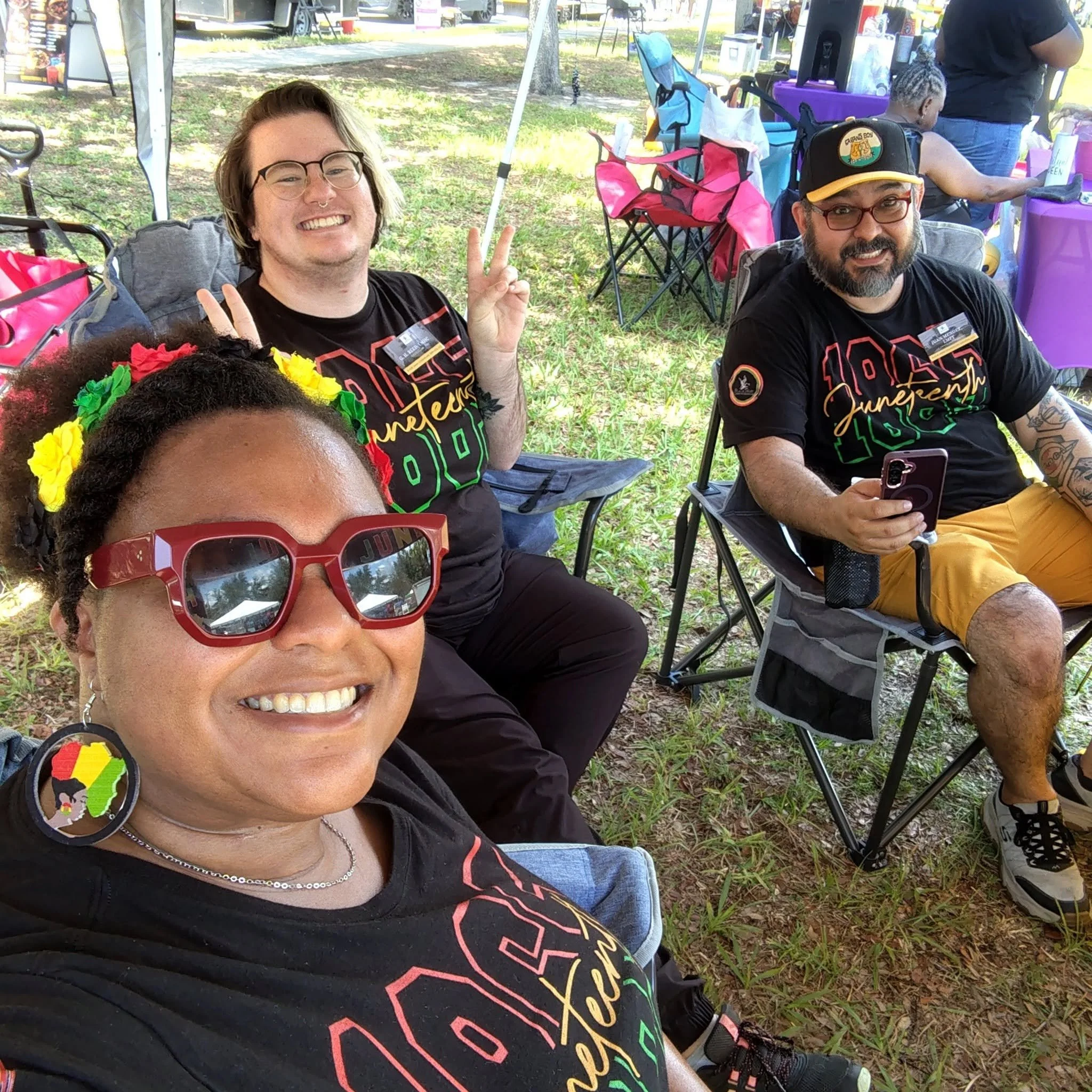 Alyssia, G, and Juan at the Lakeland Juneteenth Freedom Festival 2026
