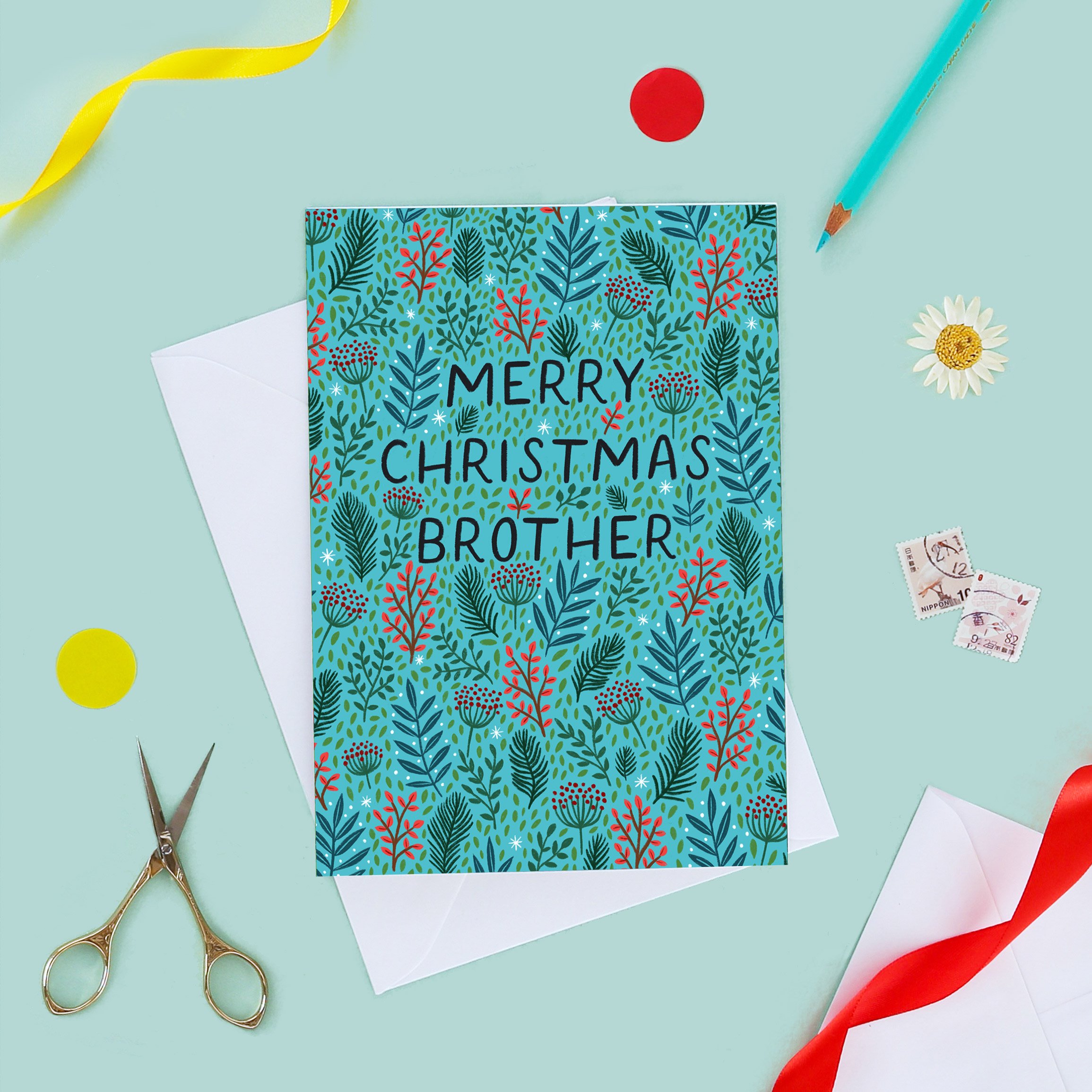 Christmas Card For Brother, Merry Christmas Brother