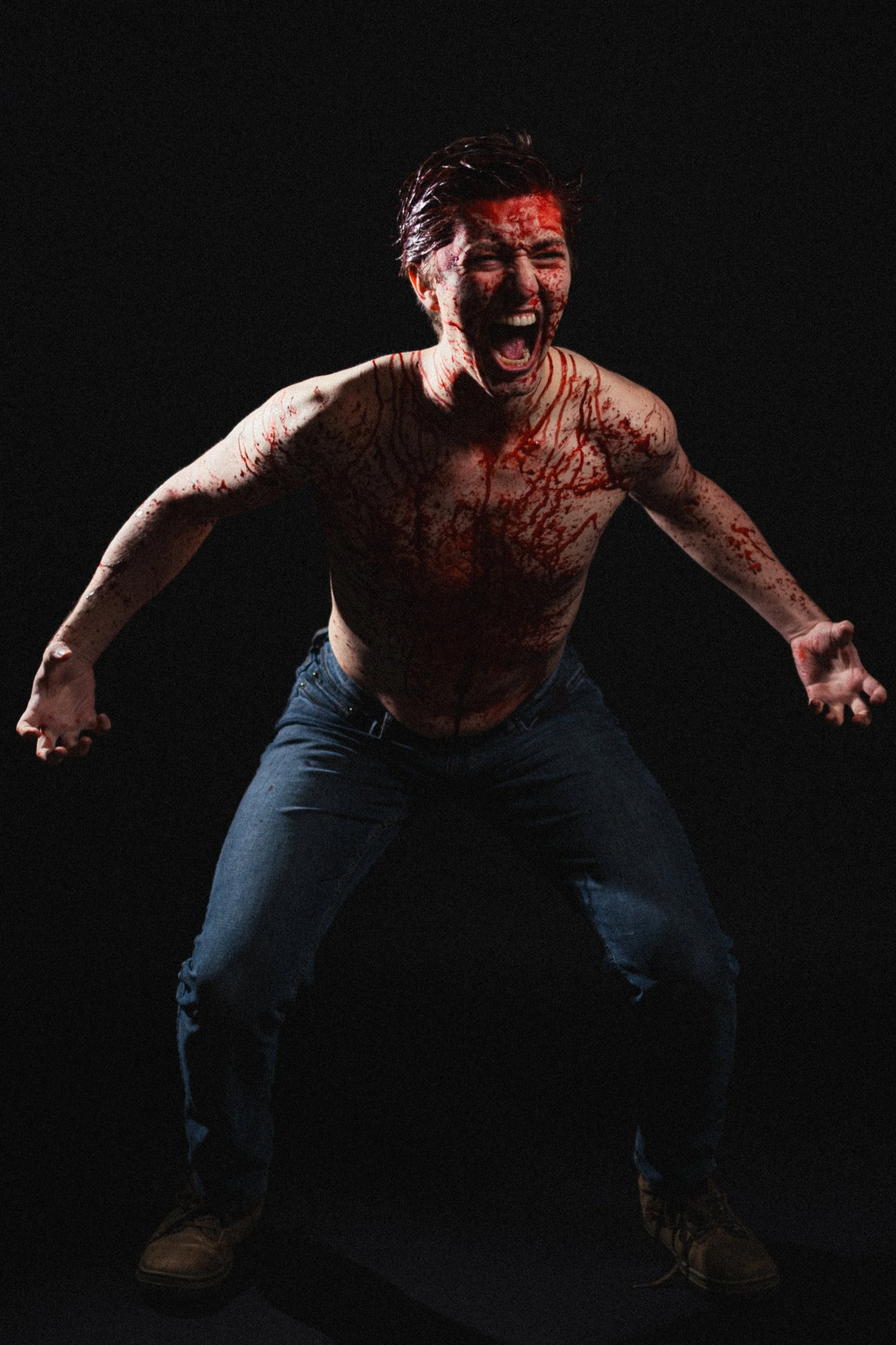 "Wolves" (2025) by Couchpenny Ensemble. Pictured: Nathaniel Thomas as Wolf. Photo by Kyle Bode.