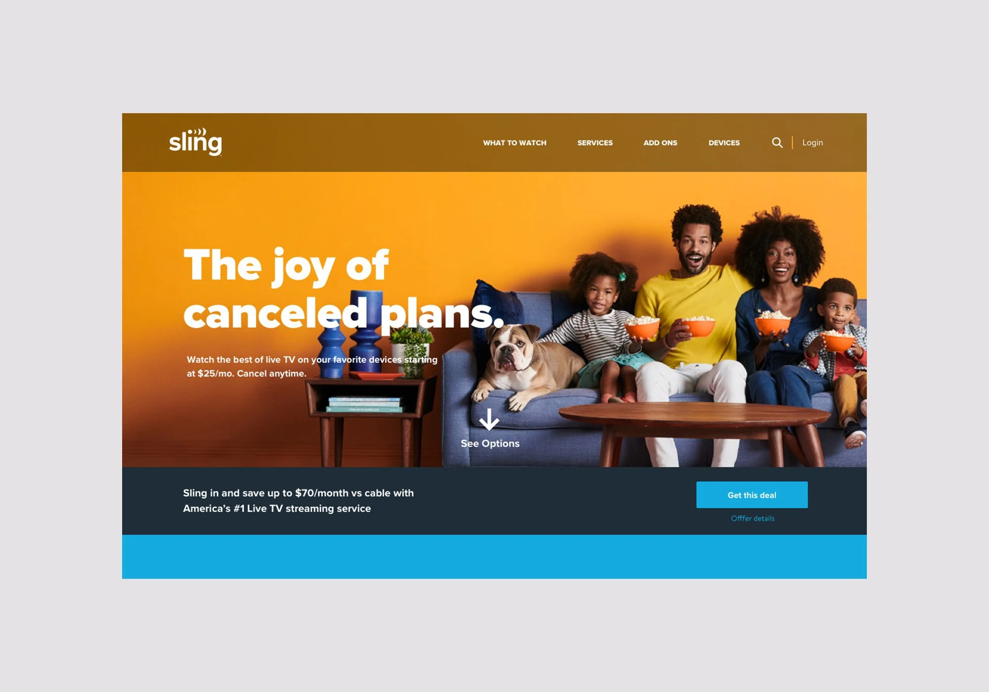 SLING TV: Marketing Site Redesign