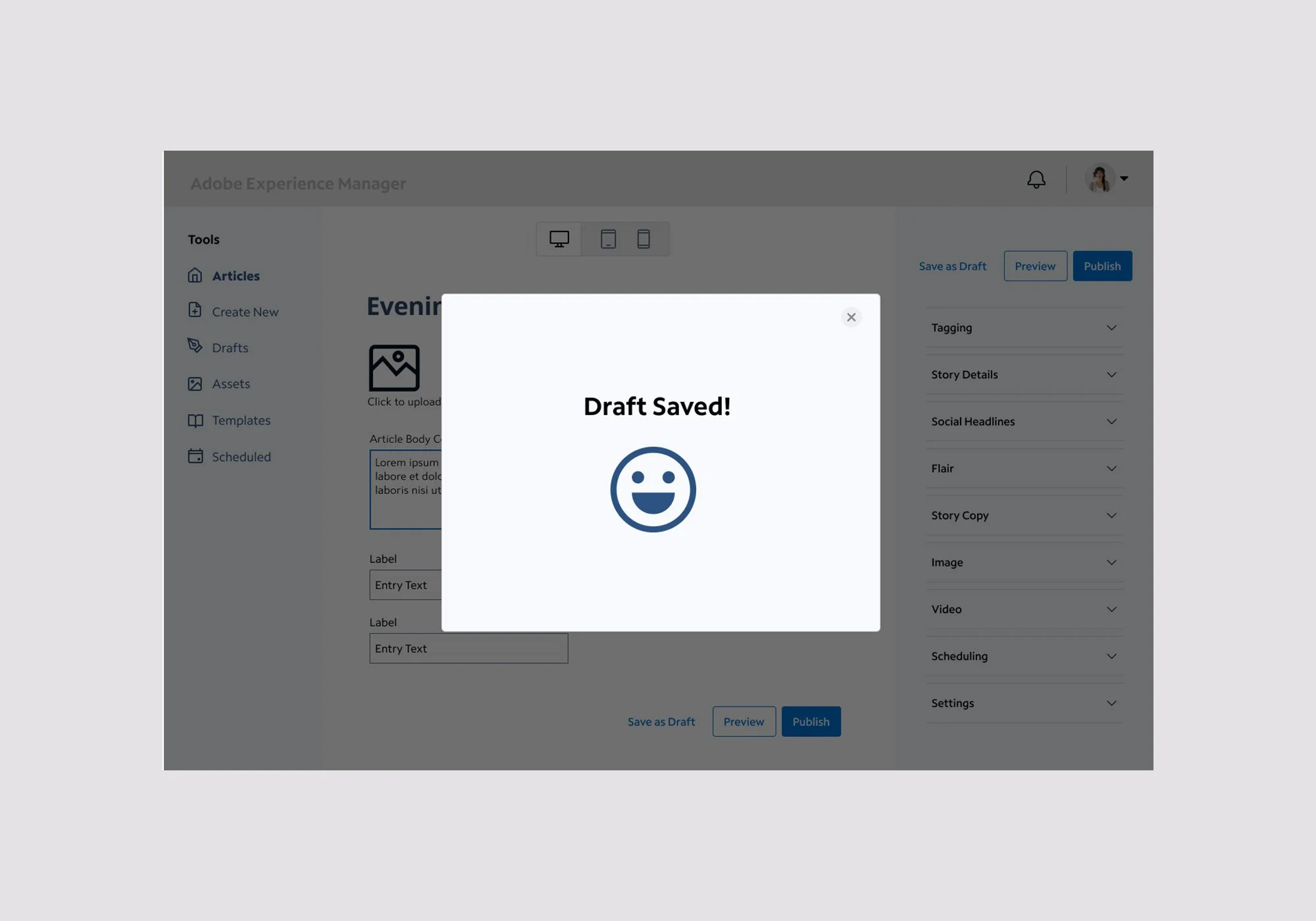 Headless CMS Authoring Workflow