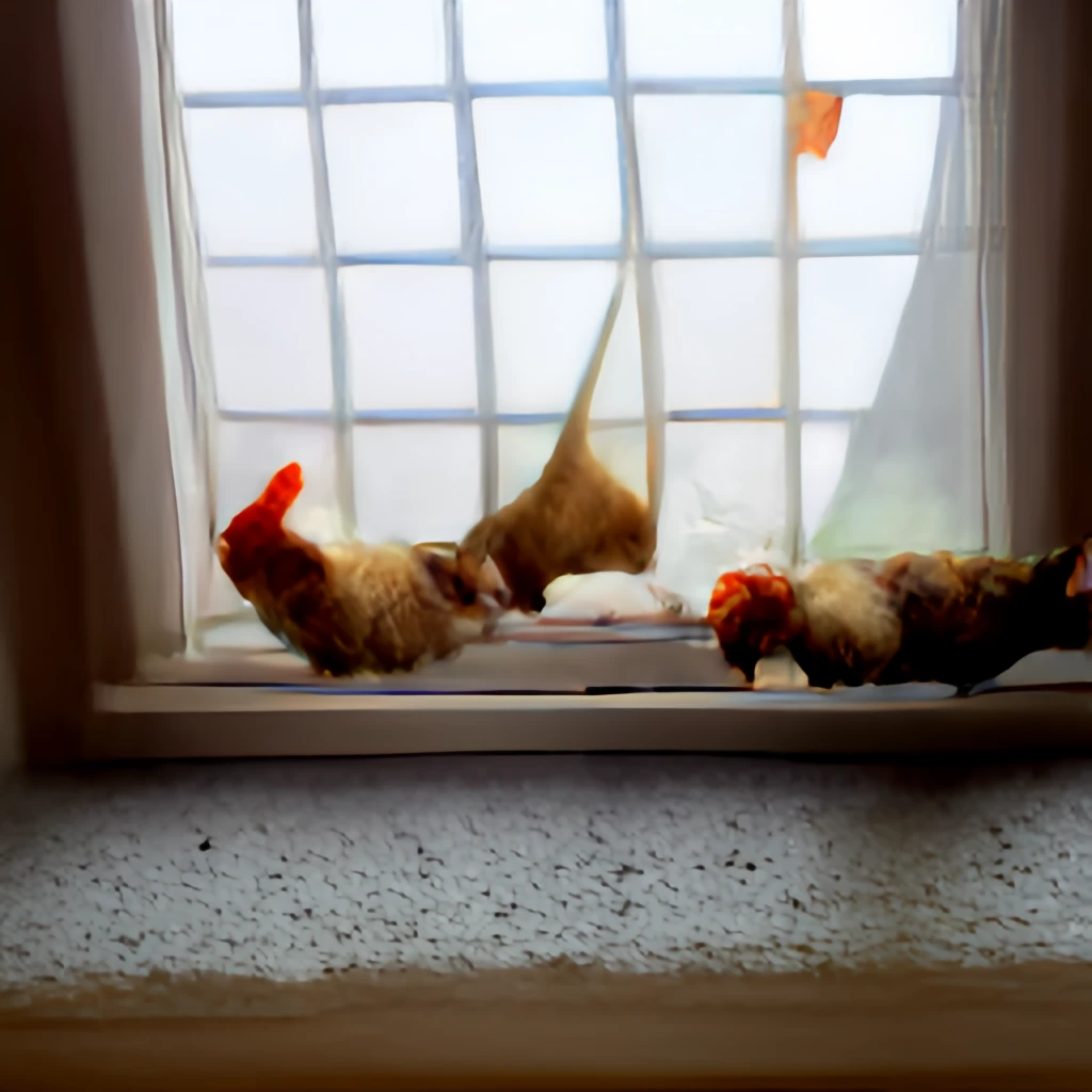 // human, a bedroom, chickens, lying down, windowsills, moving, noisy, green, yellow, black, red, white, amphibian, contested, invasion, knowledge, designated space, freedom, eggs, terror, “rooster”, “black chicken”, “less evil looking one”, “the one