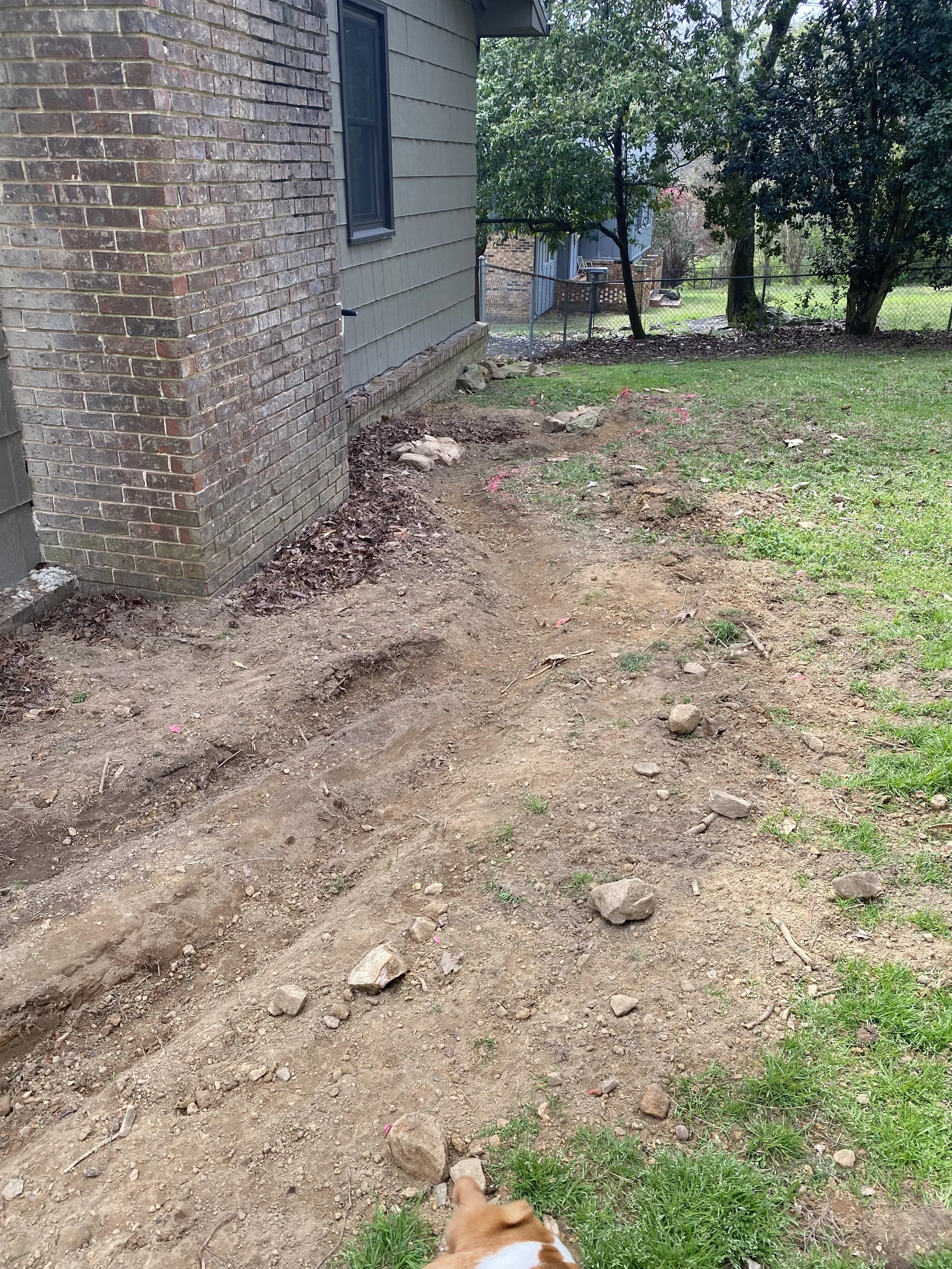 for the existing downspout to drain into