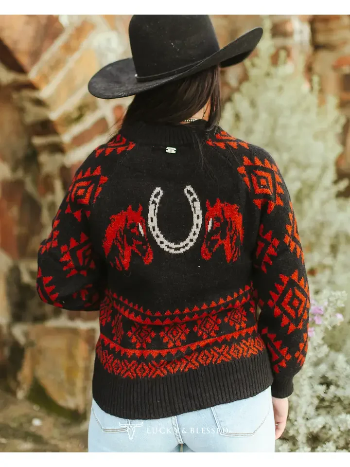 Western Charm Knit Sweater