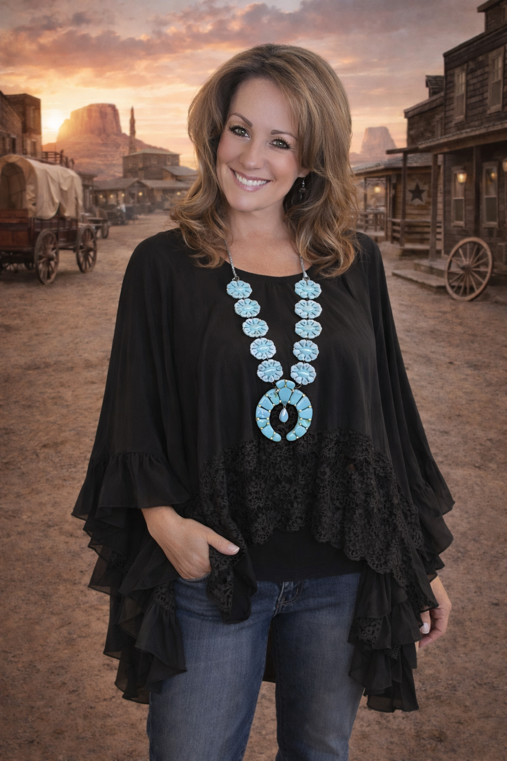 Midnight Lace Glam Top