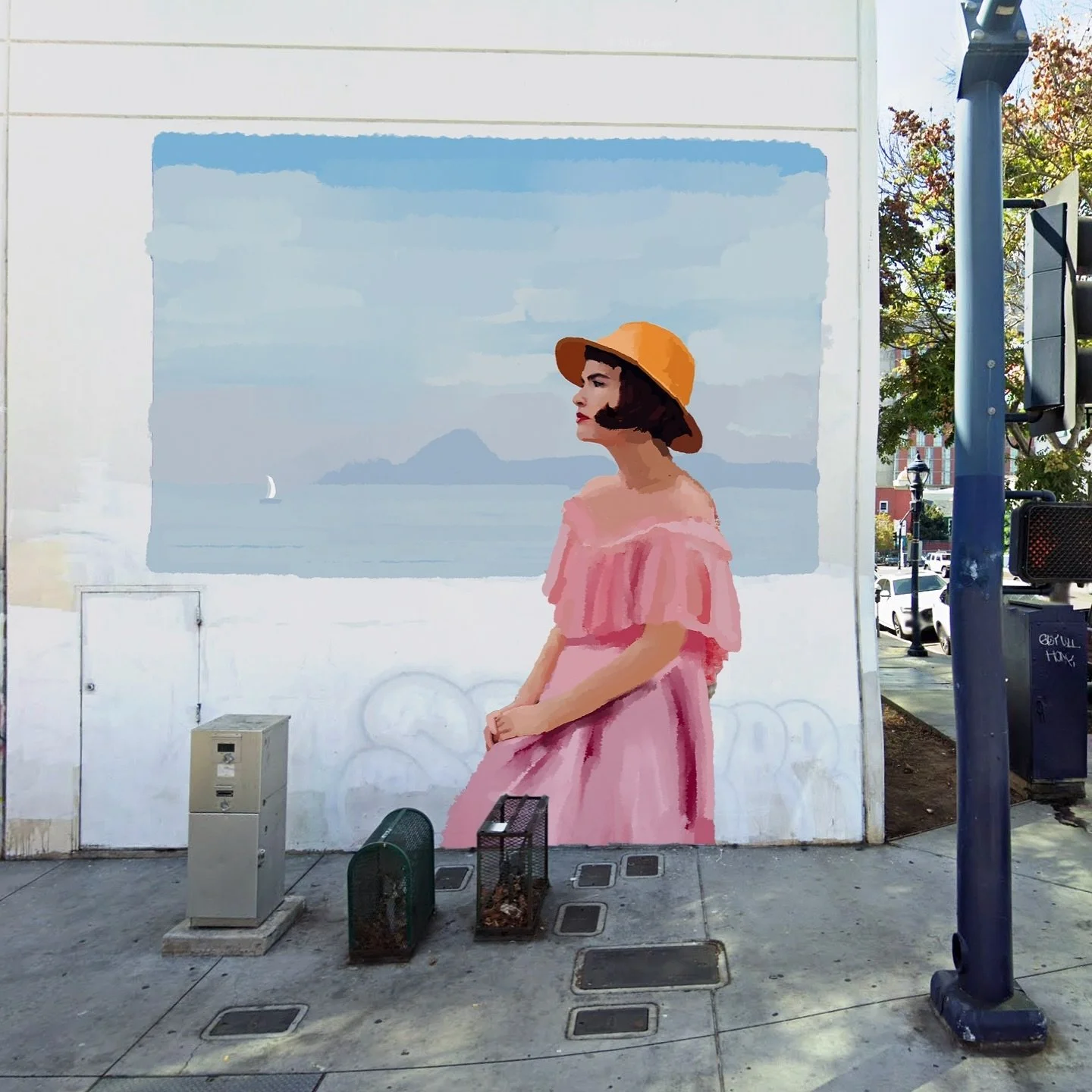 Looking over the coast ⛵️ 
Enjoy this mural concept art for today! #mural #muralist #art #artoftheday