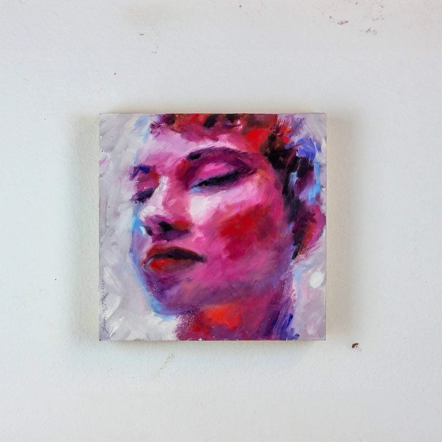 CHROMA 

I will never get tired of these brushy vivid magentas, it&rsquo;s the color I can feel in myself whenever I&rsquo;m in the creative flow. 

Chroma
10x10&rdquo; Oil on Panel