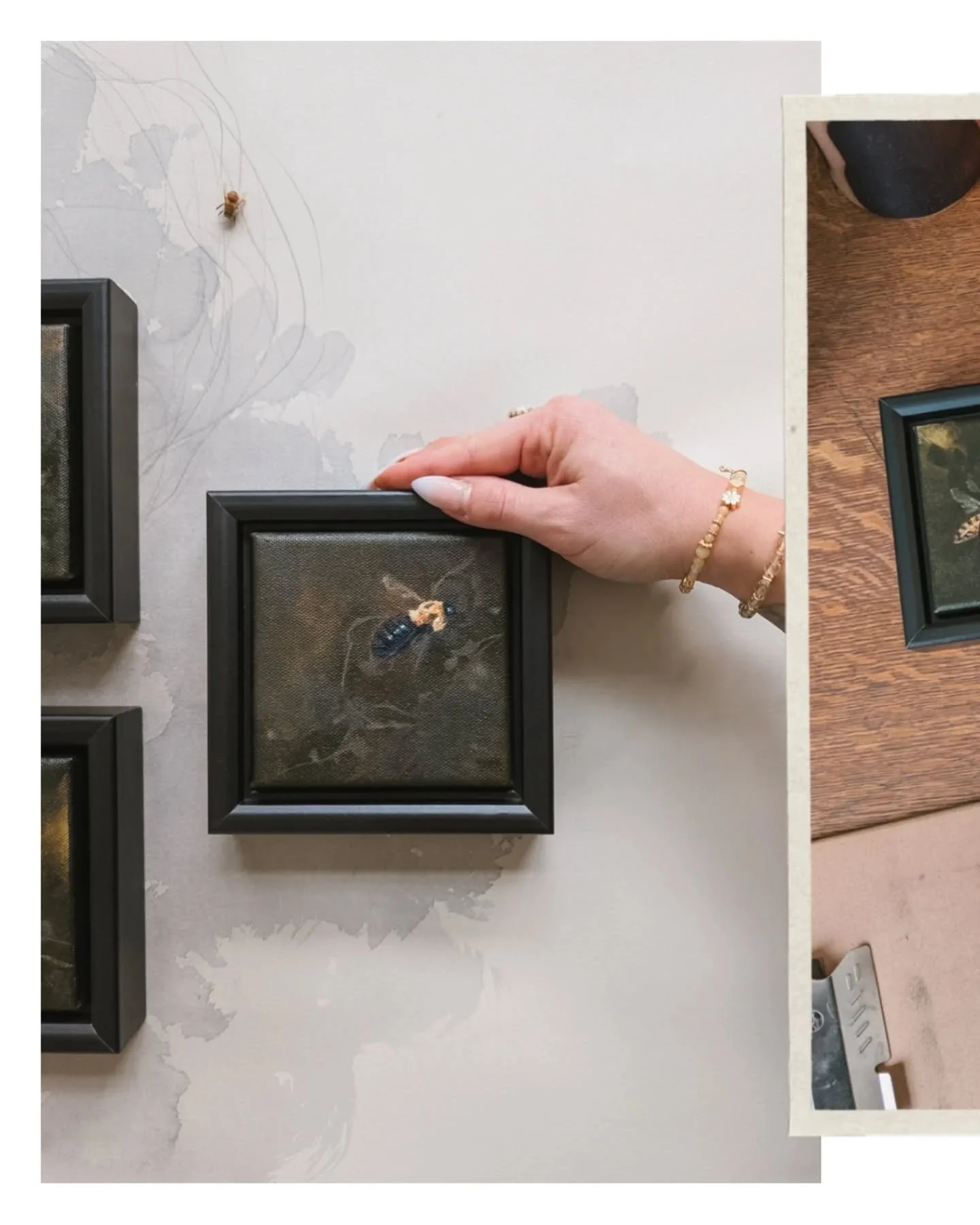 Why all the bees?
Simply - I admire them.
But also they are truly amazing creatures. 
They deserve our attention, admiration, protection and respect.
🐝
.
Come visit the bees this weekend @thepinkdoorshow 🩷