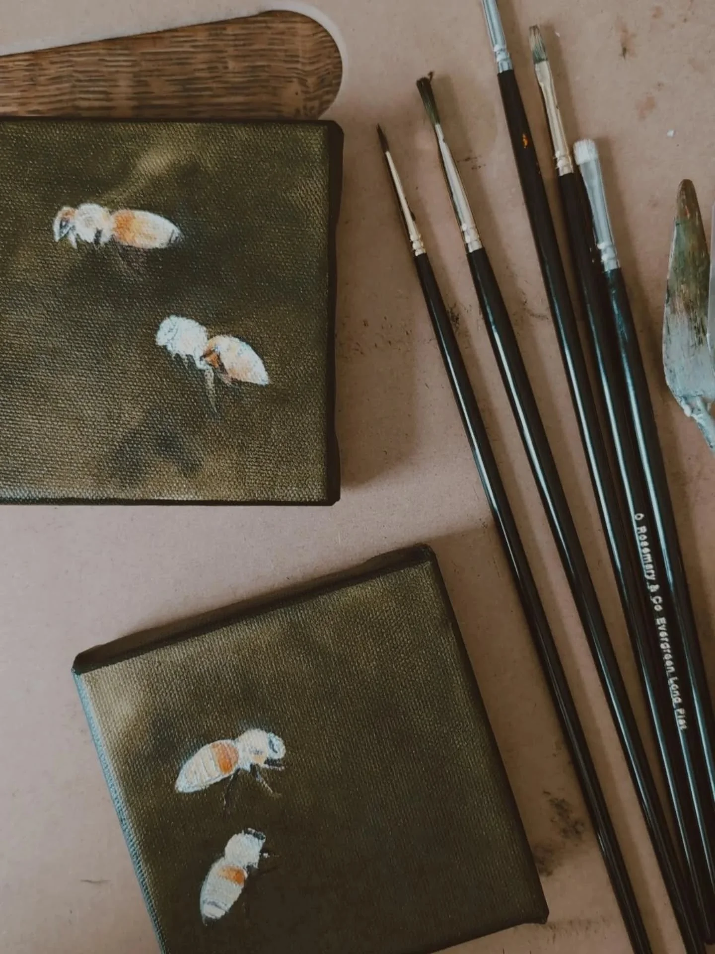 Shining the light on the importance of bees.
Always.
🐝
More tiny bee paintings available soooon!
Xo