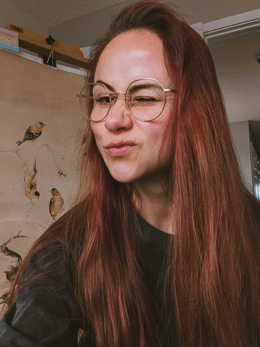 Just a girl. 
Standing in front of her art.
Wondering when she'll have time to finish it.
🤘🏼 Happy Friday.