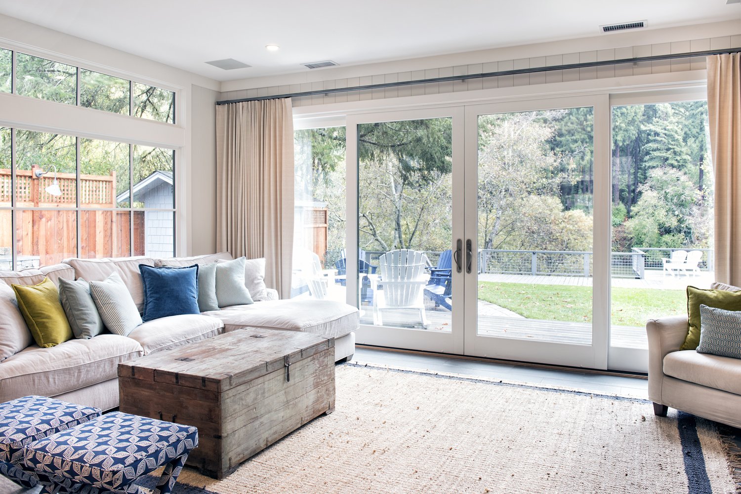  A view to the outdoors through the living area.  