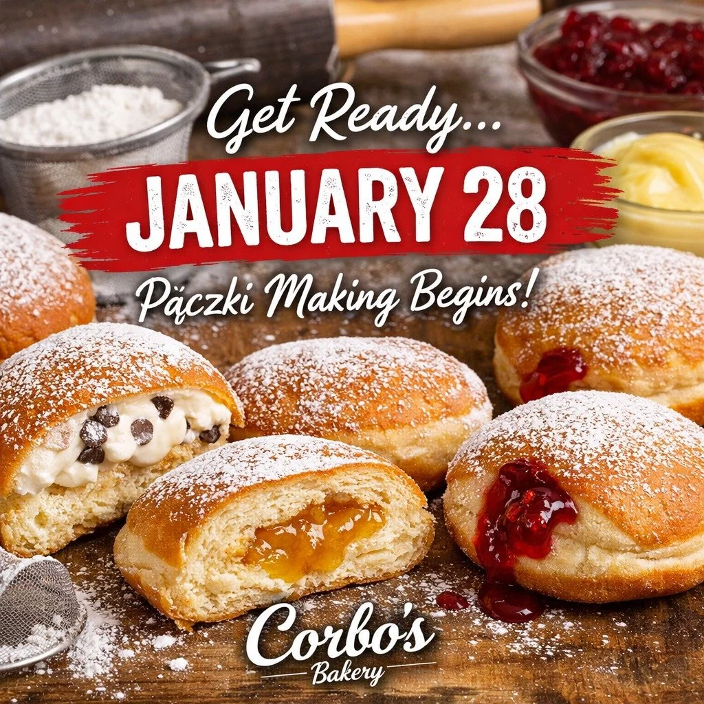 🚨 PĄCZKI ALERT! 🚨
The countdown to Fat Tuesday is ON &mdash; February 17 🎉
And you already know what that means&hellip; pączki season at Corbo&rsquo;s! 😍🍩

📅 Sales start January 28, 2026
☎️ Pre-order today: 216.421.8181

⭐ Cassata &amp; Cannoli