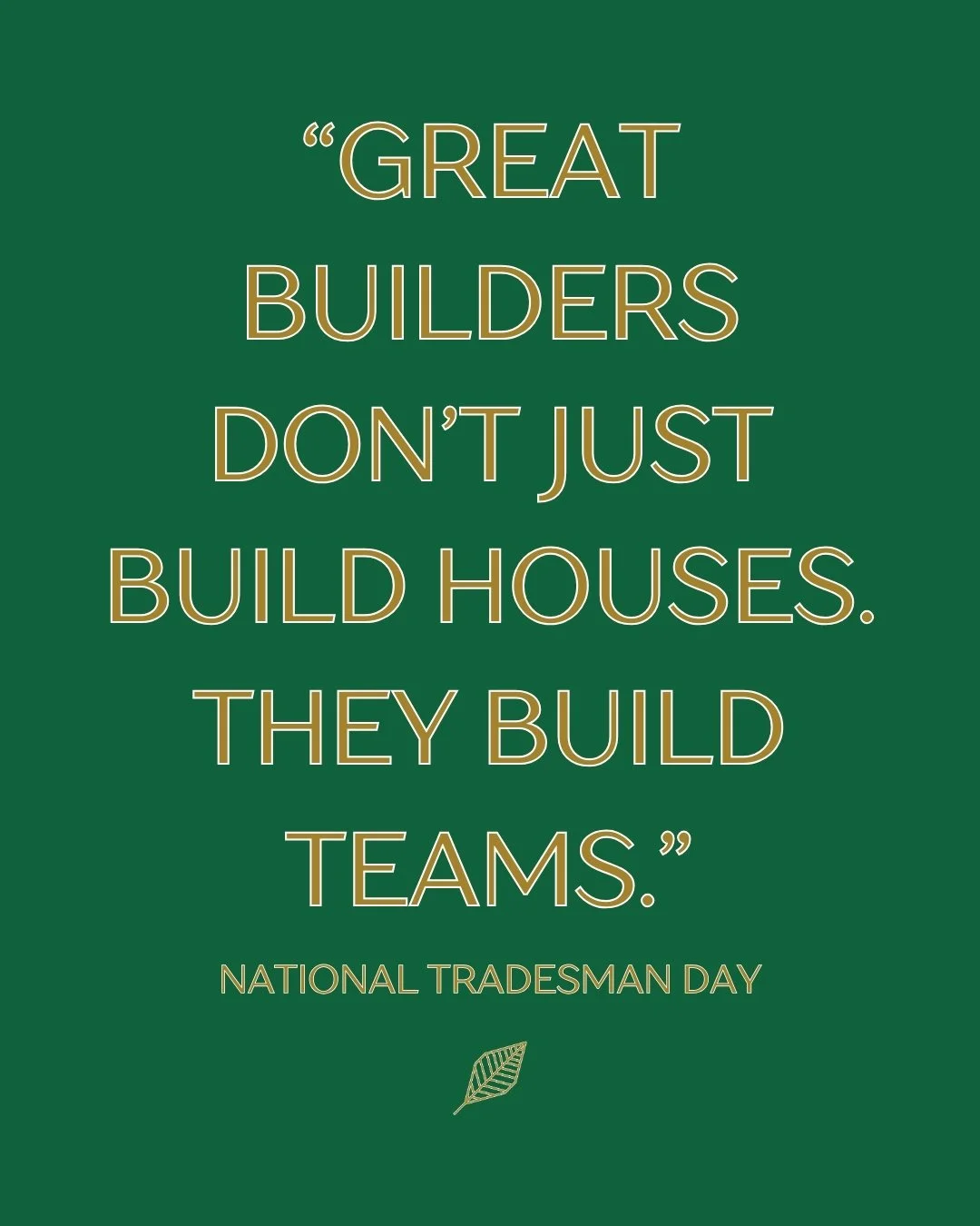 A quarterback can't win alone, and neither can a builder. π 
9 years ago, Grady wrote a column in @clarionledger about how tradesmen, suppliers, and designers make homes possible. On National Tradesman Day and with 9 more years of experience, we're