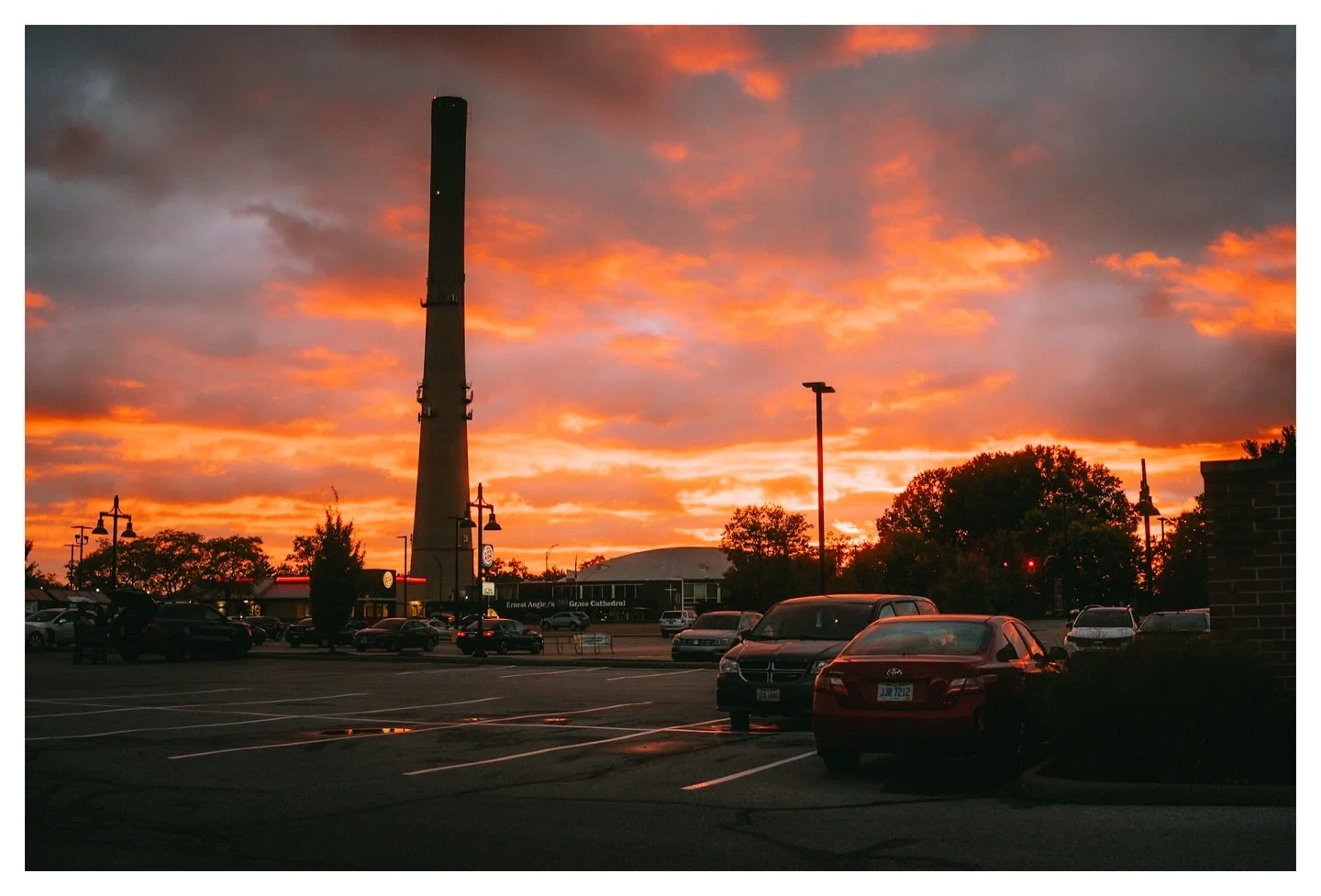 You really do see the best sunsets from random parking lots. 

This was the end of my very first full day car camping, and it really couldn&rsquo;t have been a better inaugural day. Hoping to get back to it sometime soon. 

October of 2024 in Akron, 