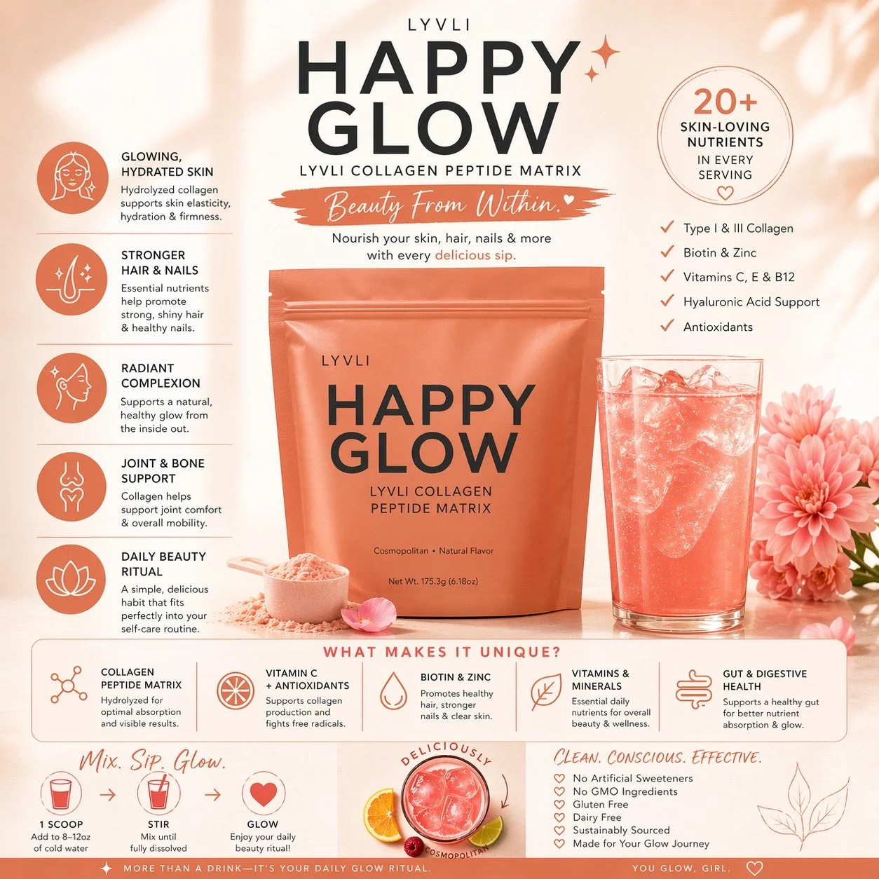 Your glow routine shouldn&rsquo;t feel expensive&hellip; or taste like a chore.

Happy Glow =
Affordable ✔️
Delicious ✔️
Easy to stay consistent ✔️

This is the one habit you&rsquo;ll actually stick with.

Link in bio to try it