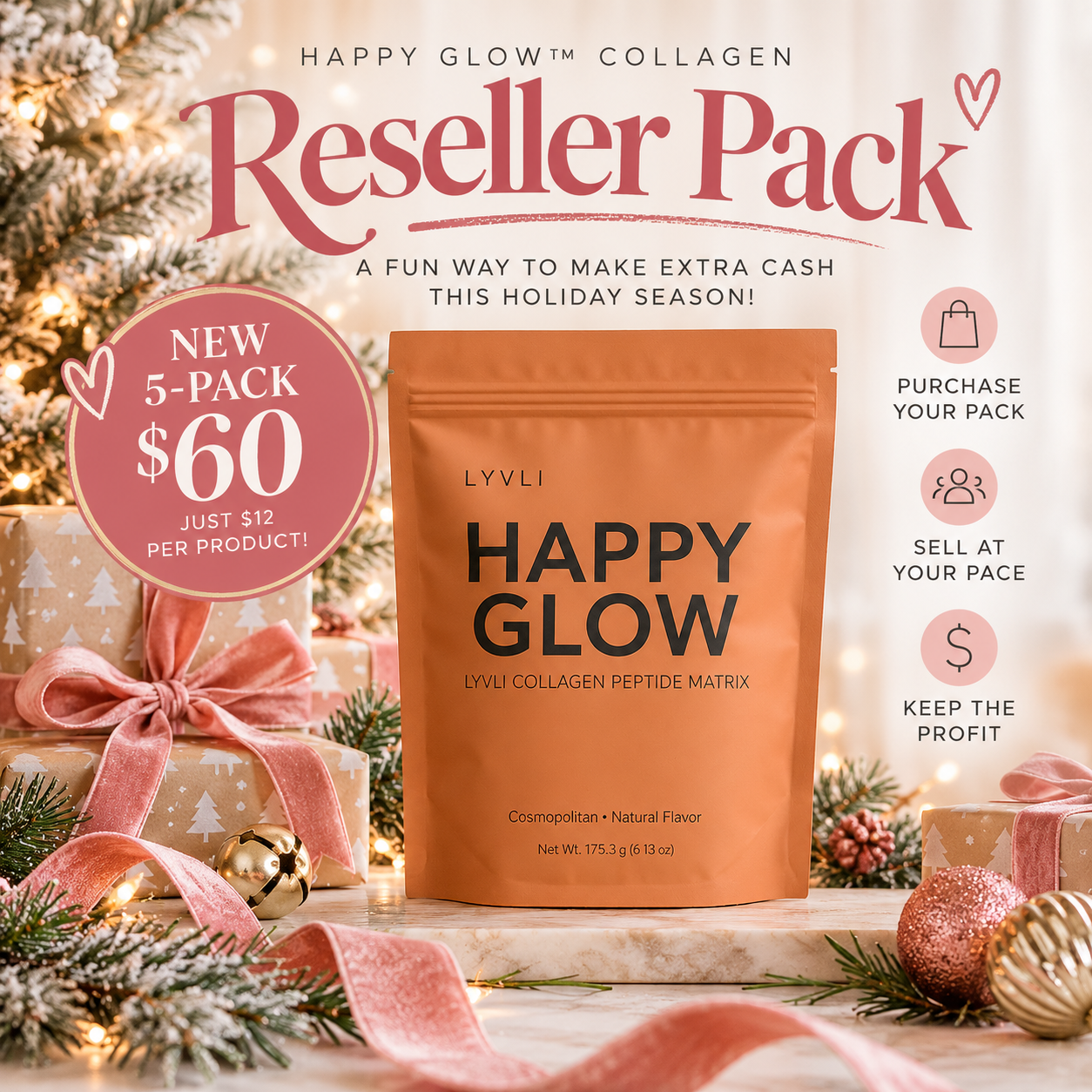 Looking for a Holiday Side Hustle? Here's How to Resell Happy Glow™ Collagen