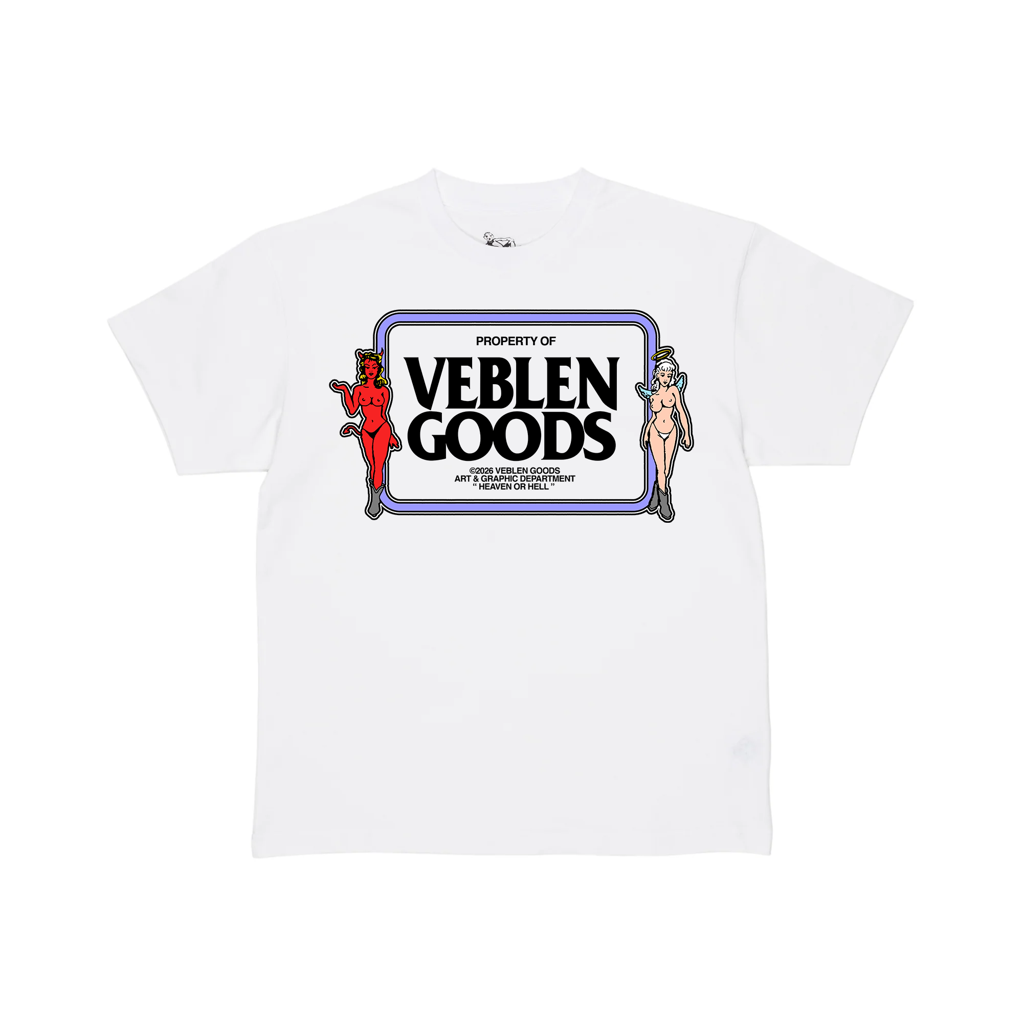 "HEAVEN OR HELL VEBLEN"  TEE