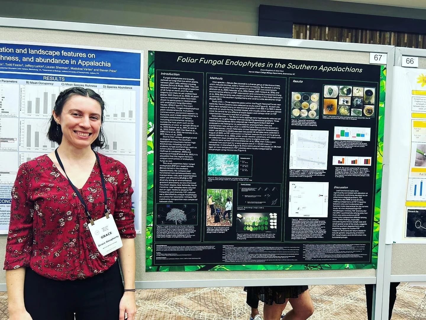 Lab Alum Grace Dougherty presenting senior research at conference