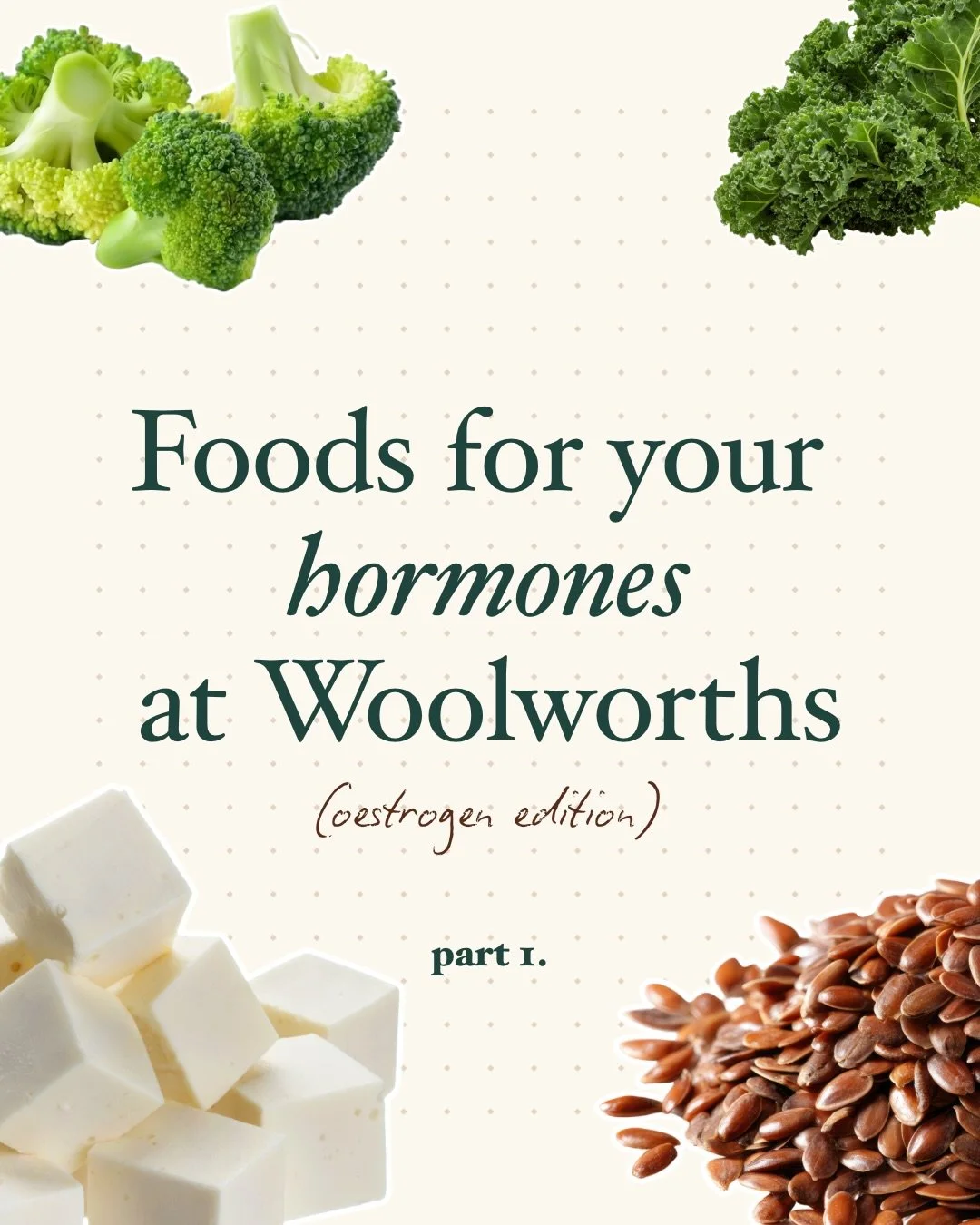 General everyday superfoods for your hormones, with a focus on healthy oestrogen metabolism 🥦

Soy is a controversial one but I actually recommend a lot of my clients introduce some form of soy into their diets, whether that be tofu, tempeh, or edam