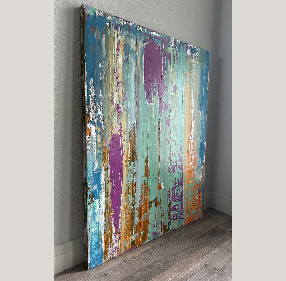Weathered Conch 36x48 Original Acrylic Panting Left Angle View Inside.jpg