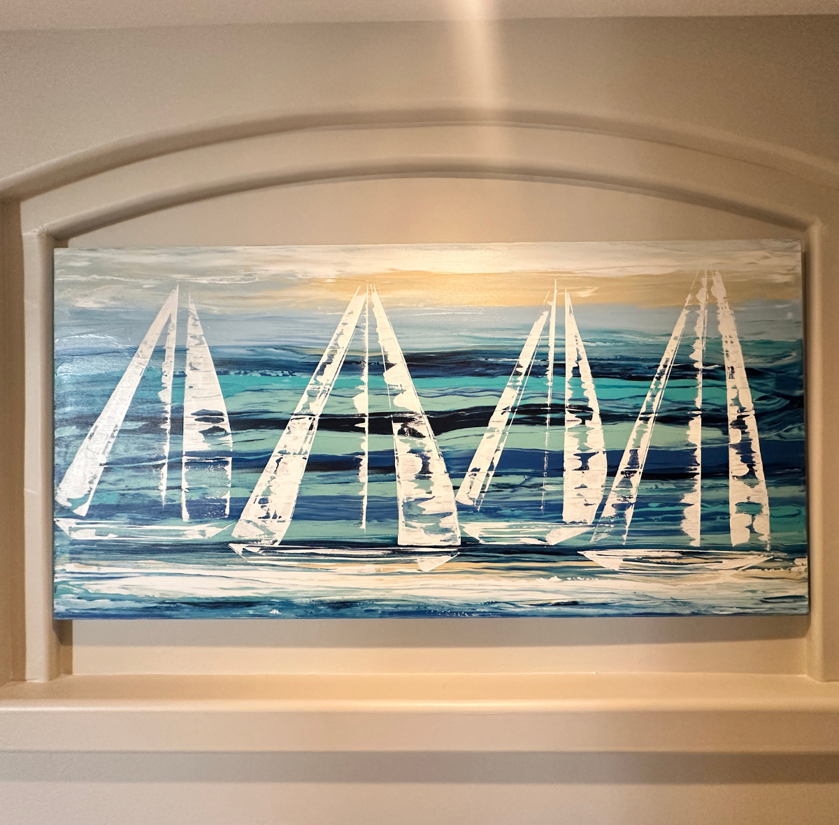 Coasting 36x72 Original Acrylic Textured Painting / Estero, Florida