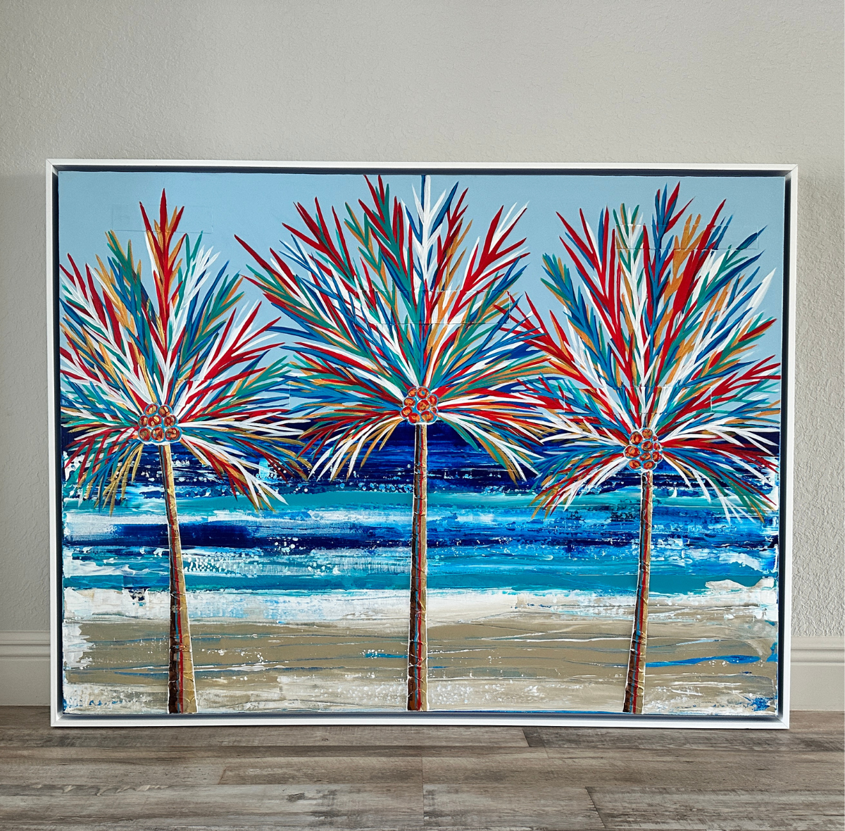 Coconut Horizons 36x48 Original Textured Acrylic Painting