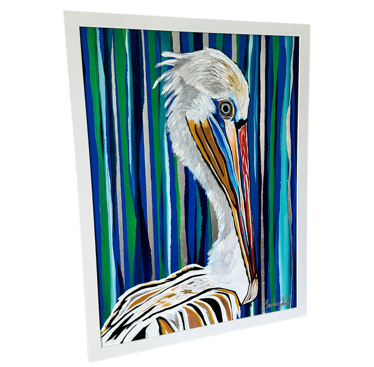 Bait Bandit 18x24 Original Textured Acrylic Painting Left Angle.png