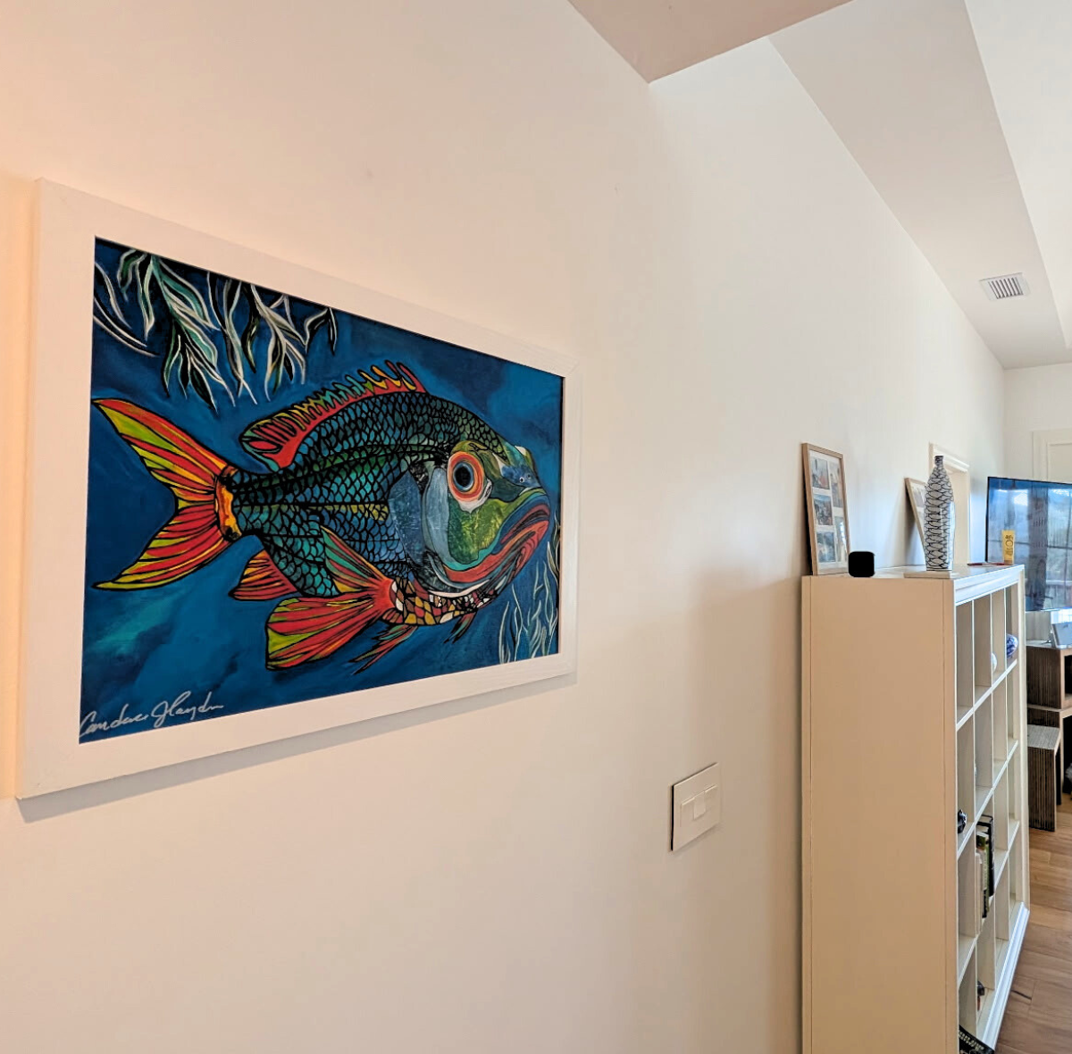 "Fatty Blue" 18x24 Original Acrylic Painting / Marco Island, Florida