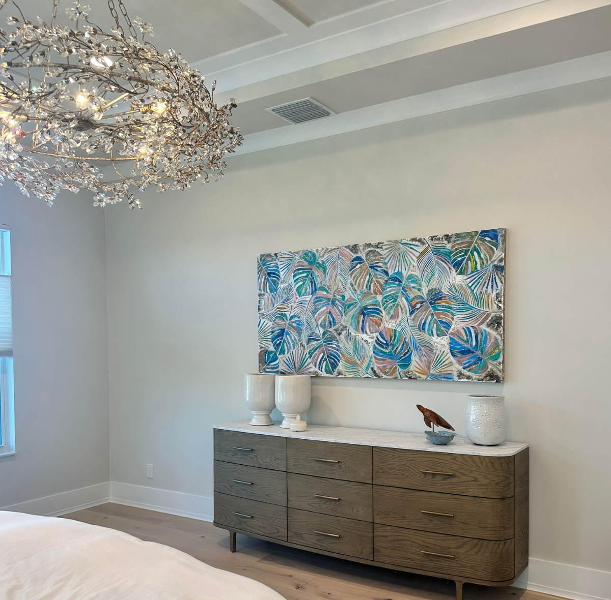 The Gilded Botanicals 36x72 Textured Acrylic Painting Custom Commission / Naples, FL