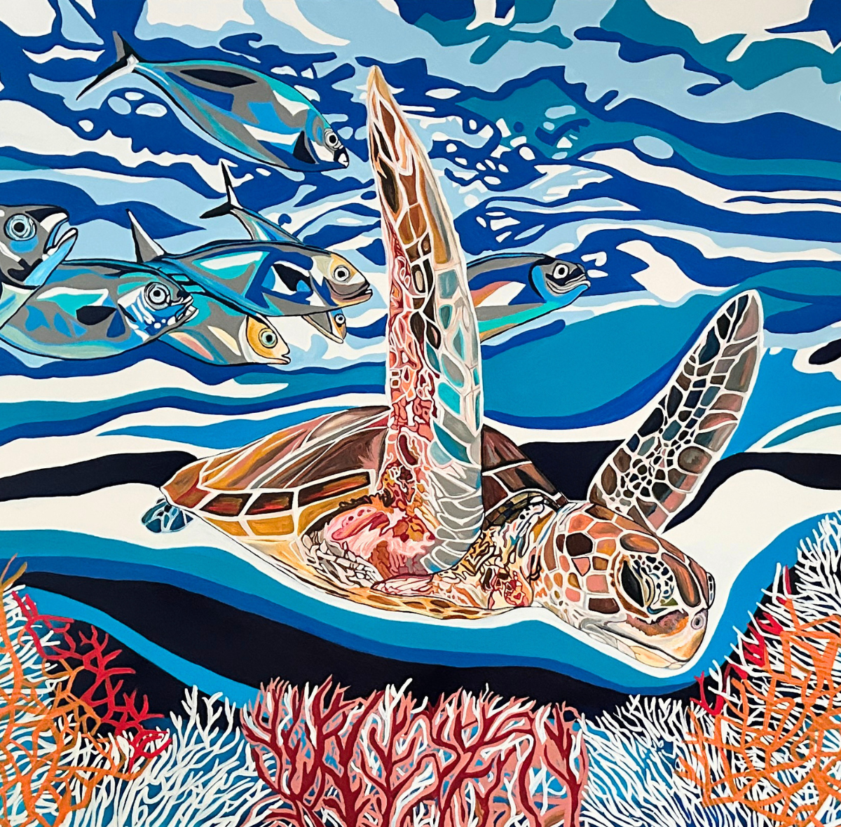 Currents Carry Me Home 36x48 Original Textured Acrylic Painting