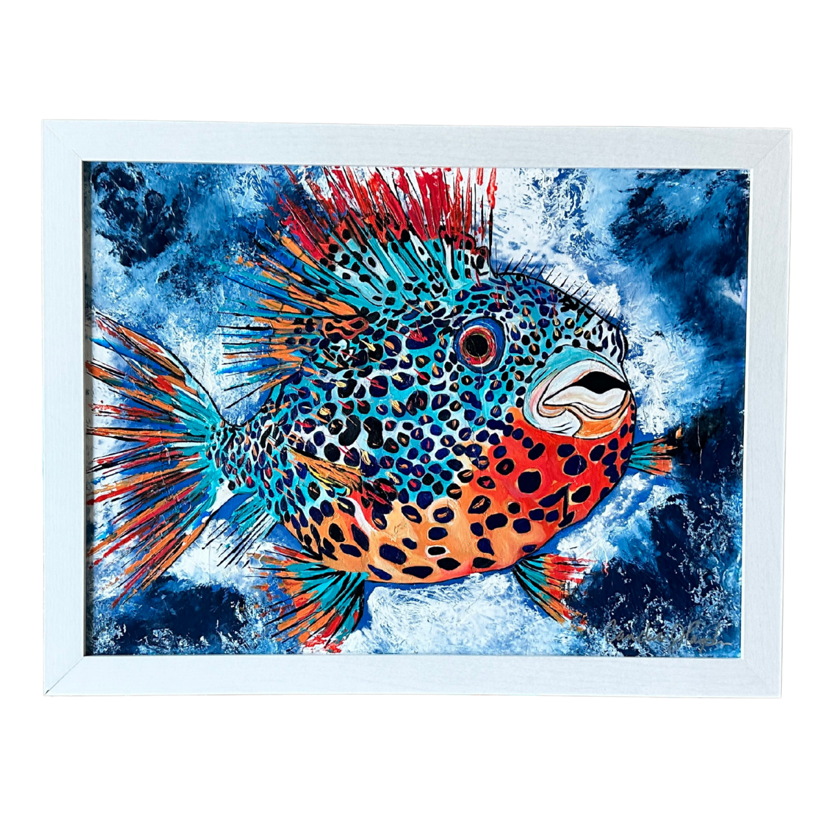 Puffer 18x24 Original Textured Acrylic Painting