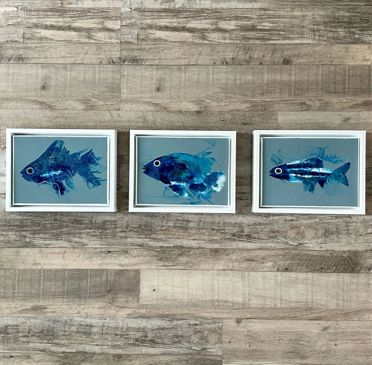 The Gilded Guppy Society 7x9 Framed Original Textured Acrylic Paintings.jpg