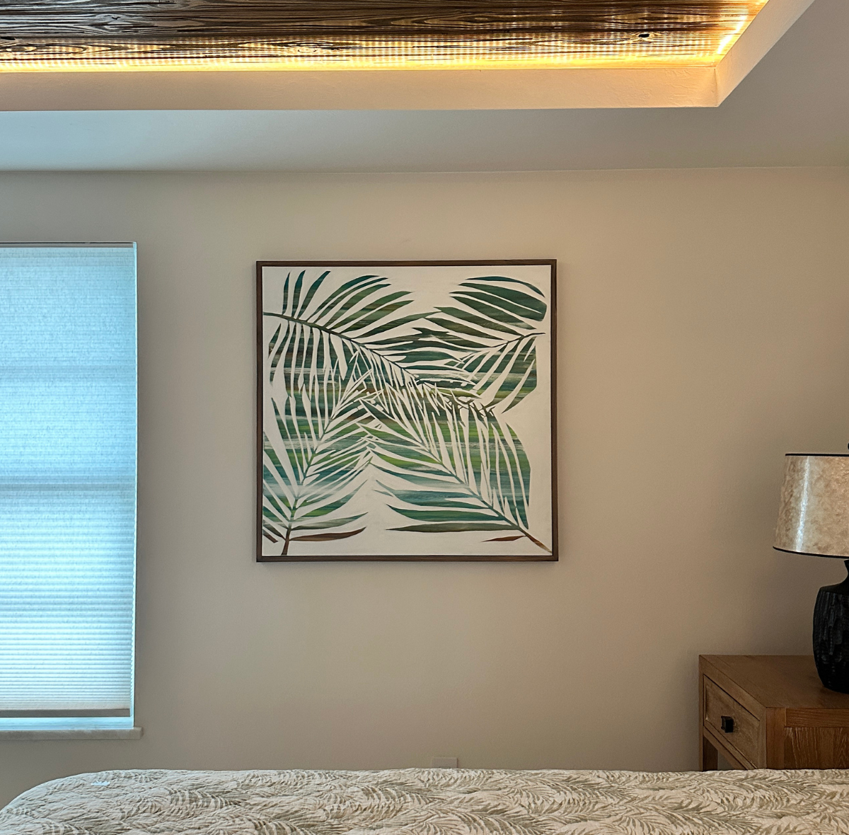 Shades of Palm 36x36 Original Textured Acrylic Painting / Gulfshore Drive Naples, Florida