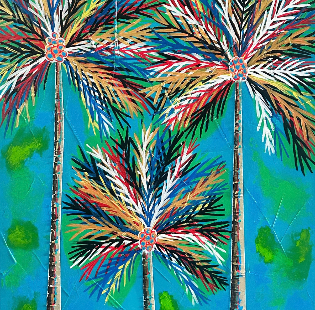 Tropical Dream Coconut Palms 24x36 Original Textured Acrylic Painting Close Up.png