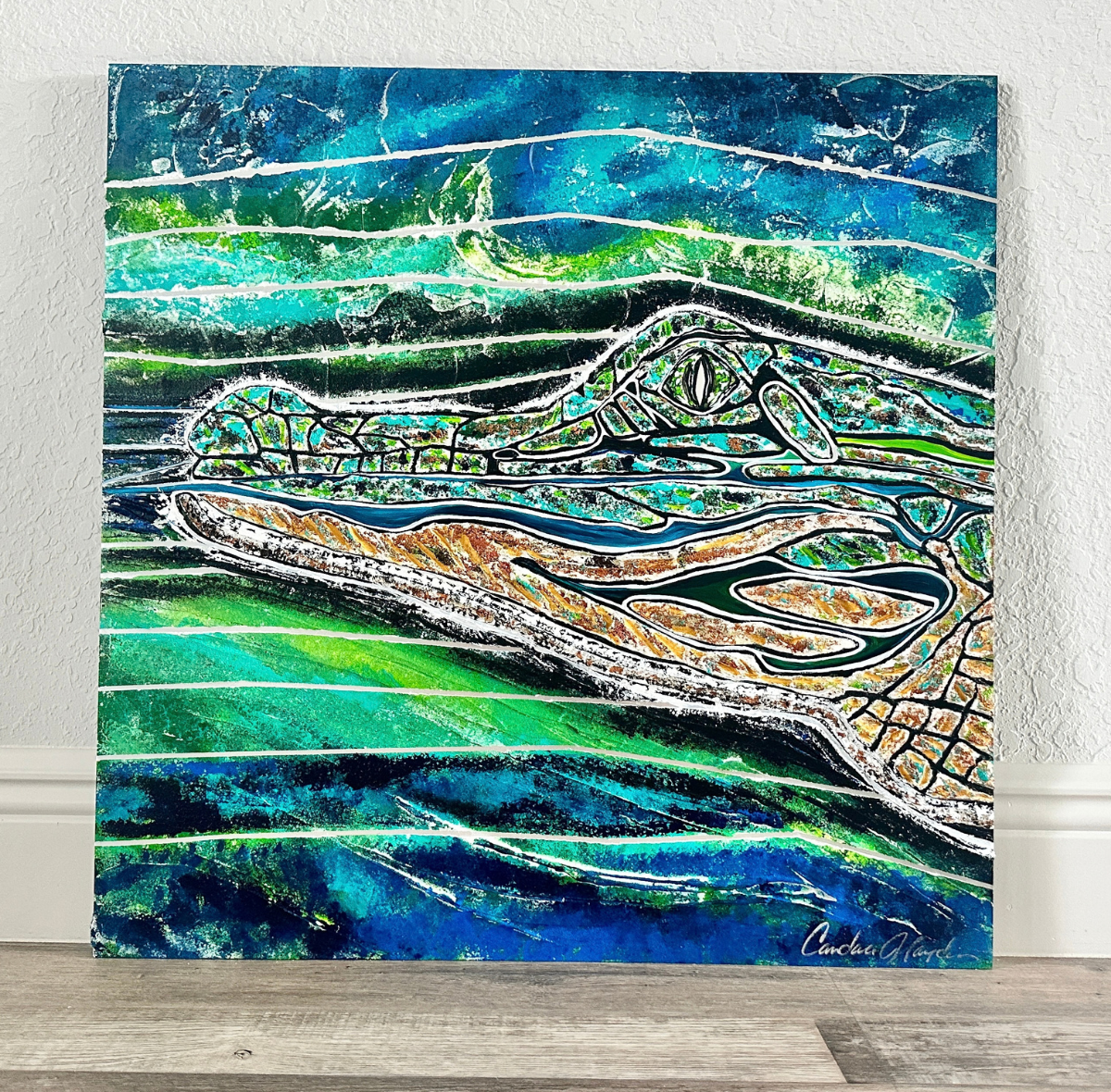 The Lone Drifter 24x24 Indoor Outdoor Original Textured Acrylic Painting