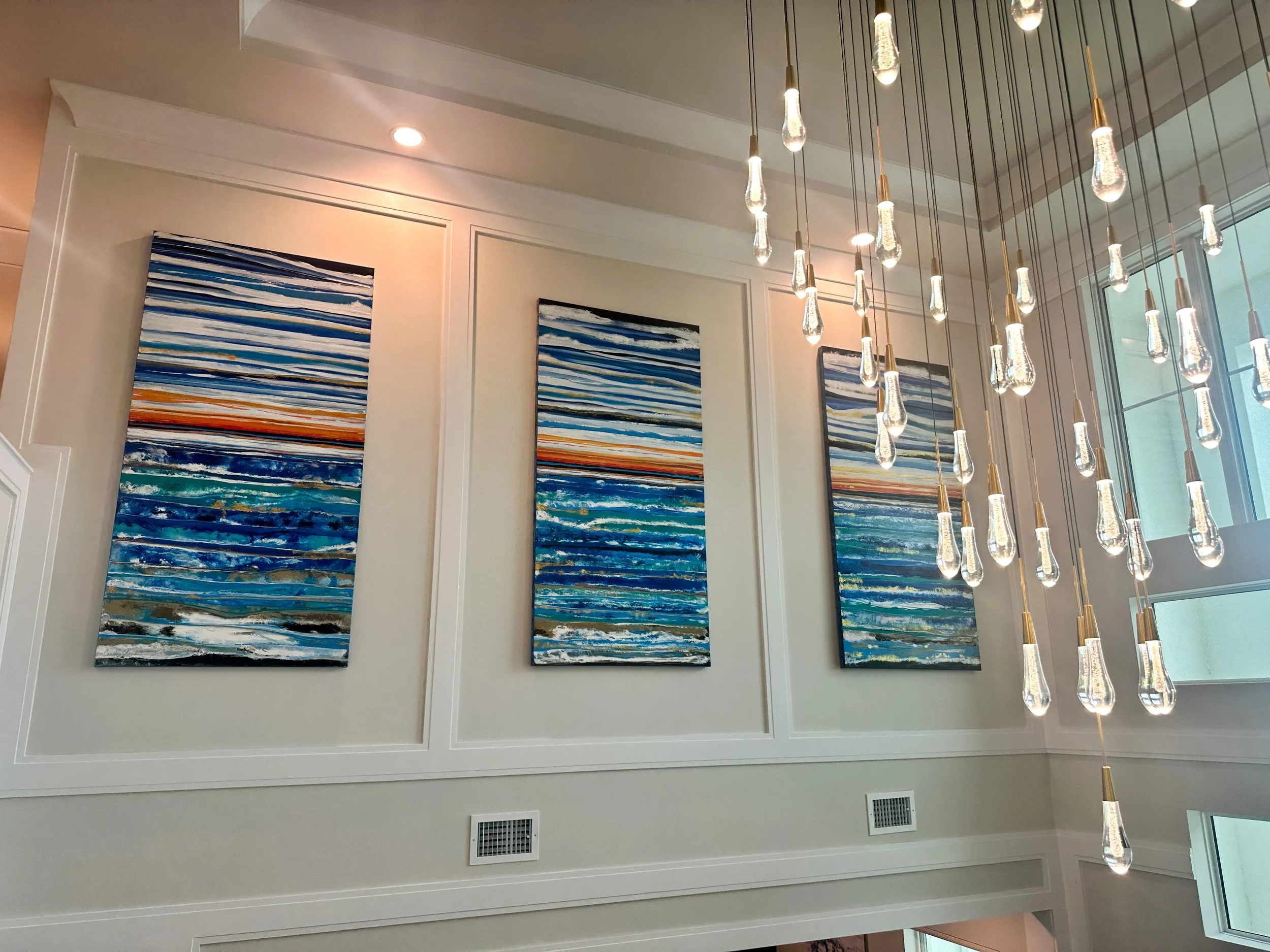 "Heart of the Rising Sun" 3 36x72 Custom Entry Commission / Naples, Florida