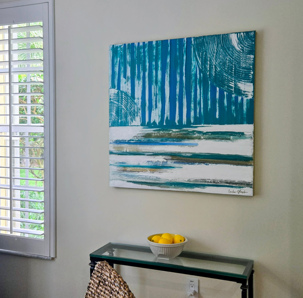 Textured Shores 36x36 Original Textured Acrylic Painting / Bonita Springs, FL