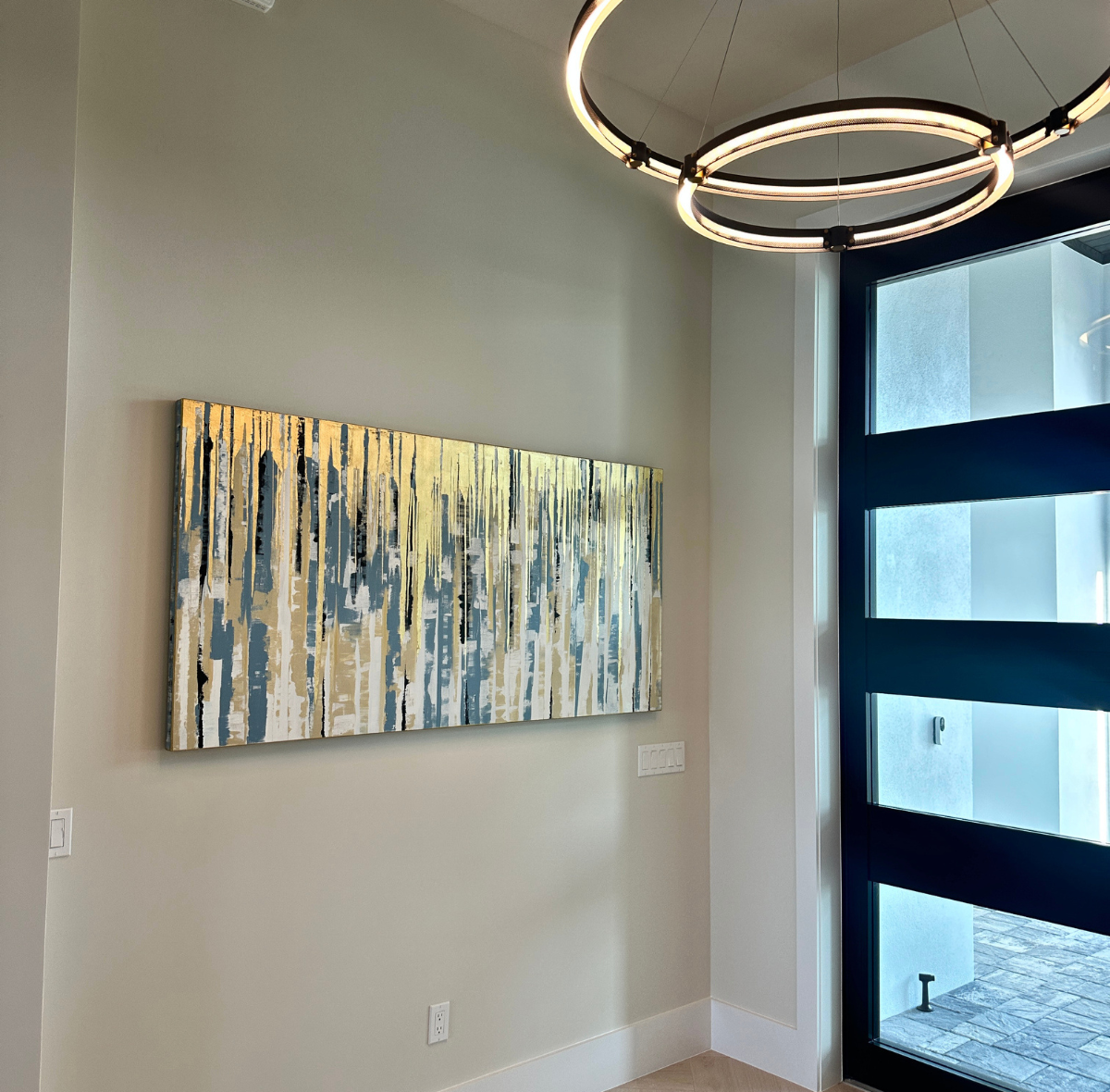 "Gilded Light Fall" 36x72 Custom Entry Painting / Cape Coral, Florida