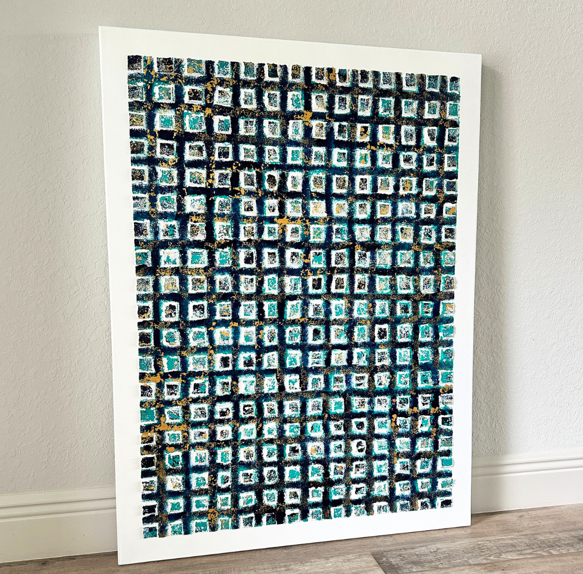 Infinite 30x40 Original Textured Acrylic Painting Left Angle.png