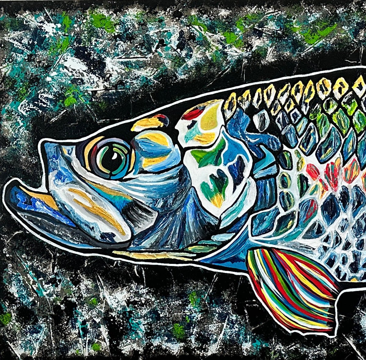 Robalo 24x30 Original Textured Acrylic Painting Right Close Up.png