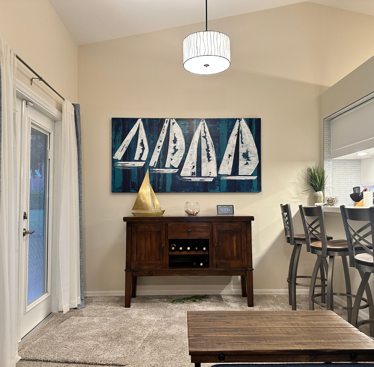 Smooth Sailing 36x72 Original Textured Acrylic Painting / Naples Florida