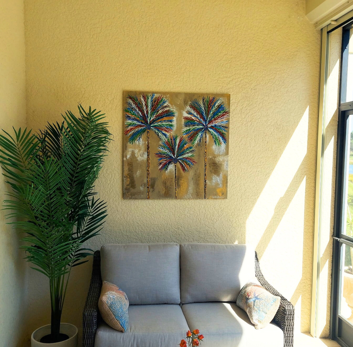 Coconut Chrome Dream 36x36 Acrylic on Metal / Bonita Springs, Florida